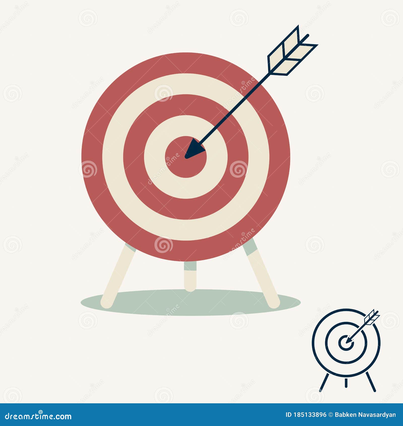 Arrow Hitting Target and Target Icon Stock Vector Illustration of