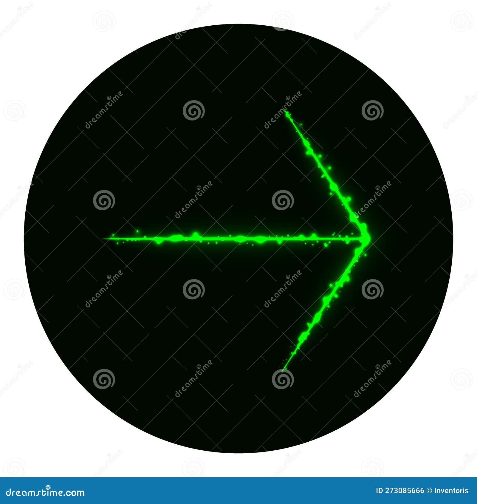 Arrow Icon of Green Lights on Black Background Stock Vector Illustration of light, sign 273085666