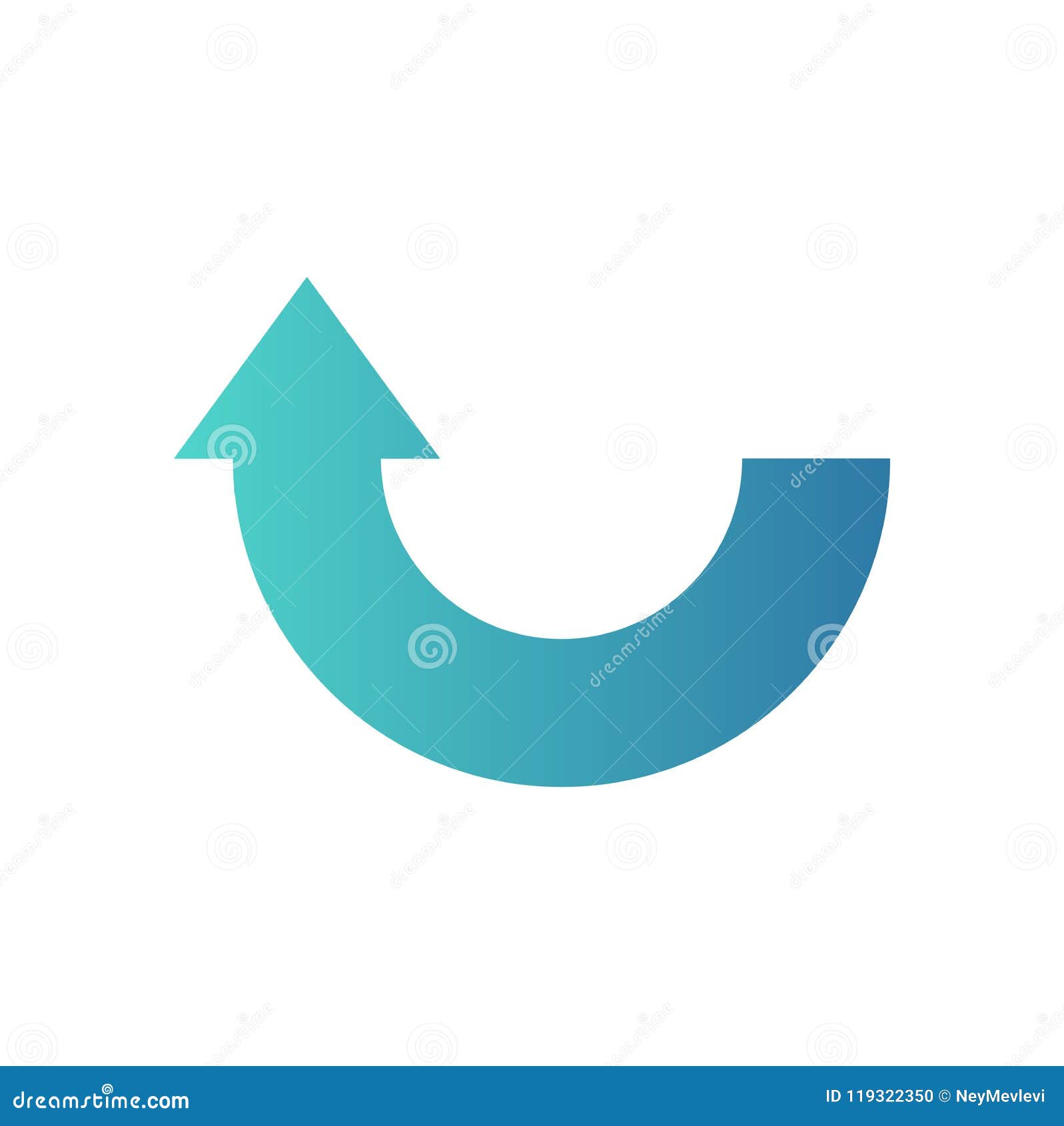 Download Half-circle Blue Arrow Icon Or Symbol Or Button Stock ...