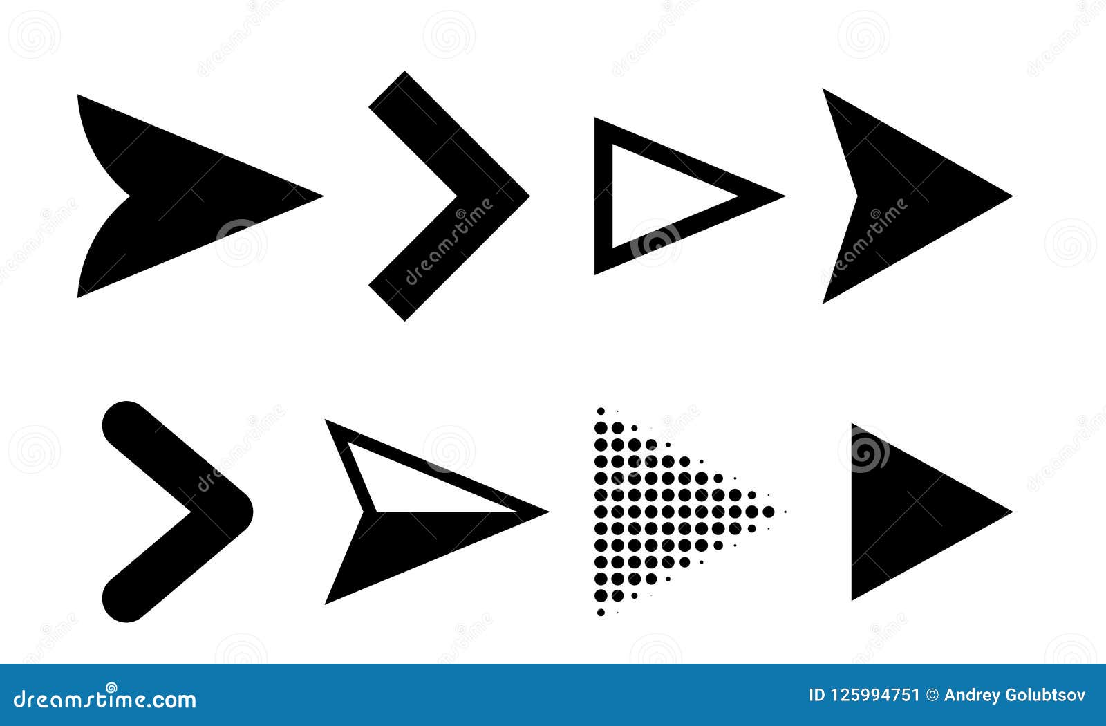 Arrow Icons Vector Direction Pointers Symbols Stock Vector