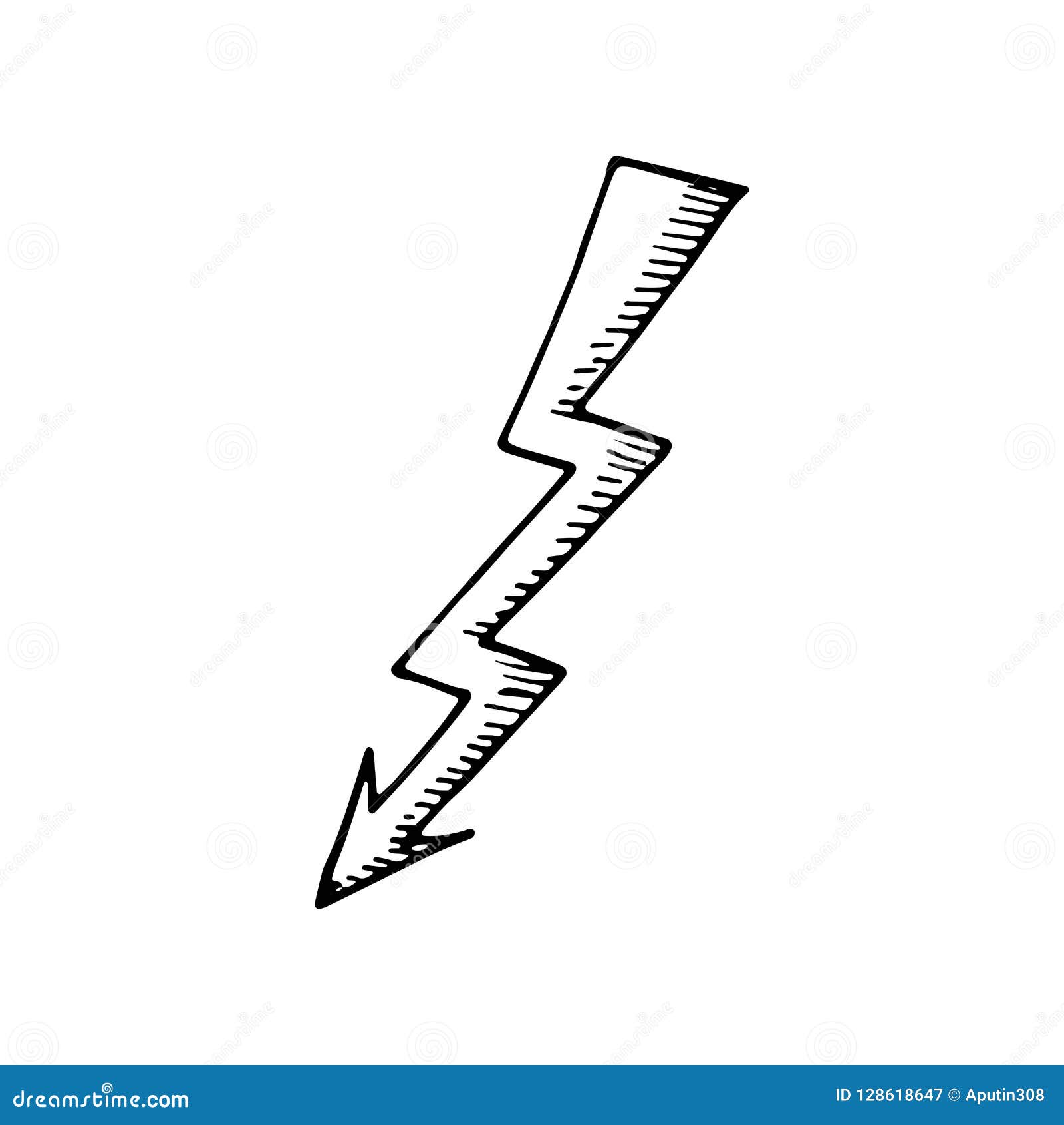 Arrow Lightning Drawing Icon. Sketch Isolated Object Stock Vector -  Illustration of shape, bolt: 128618647