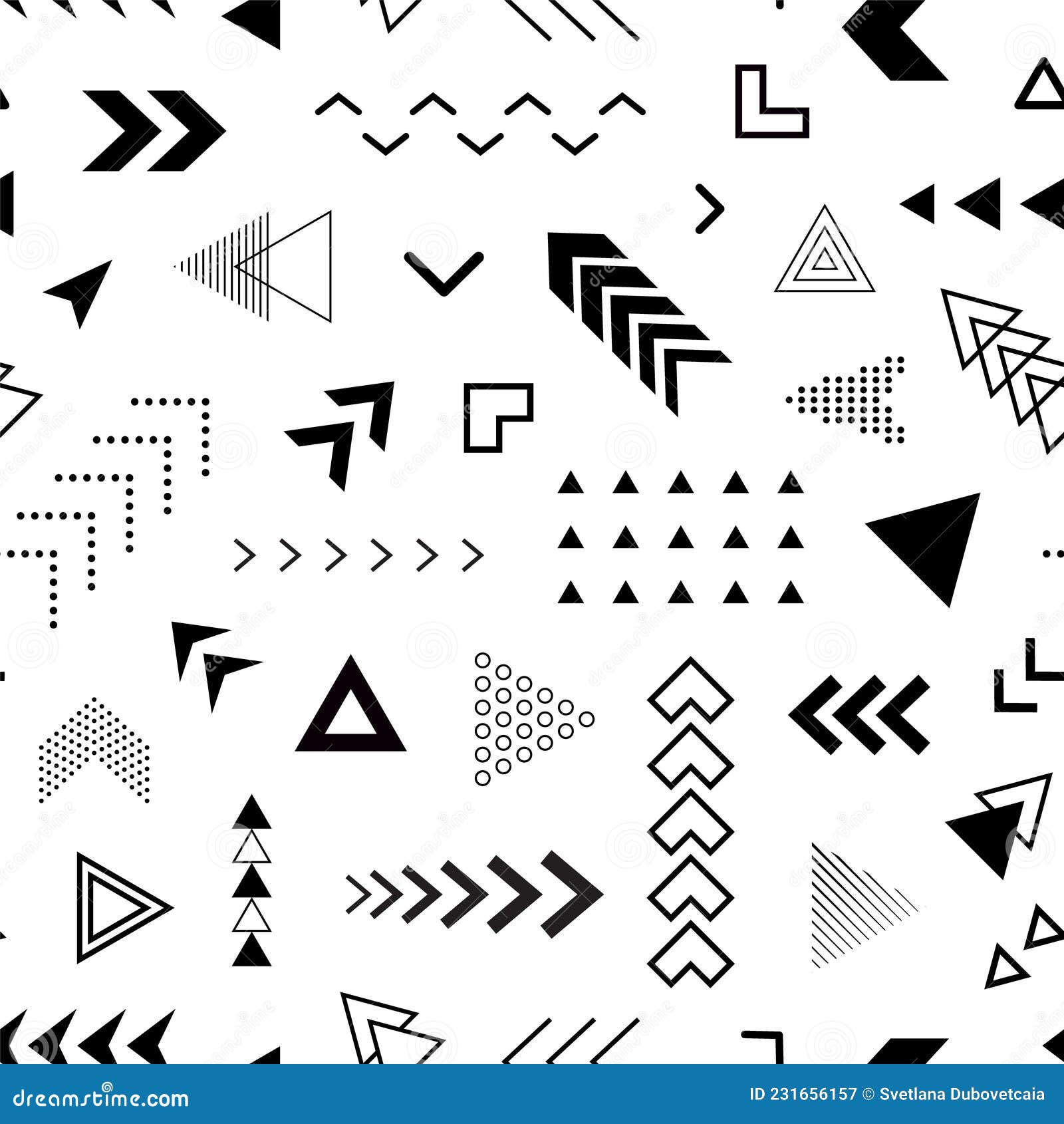 Arrow Seamless Pattern. Abstract Geometric Design for Prints. Graphic