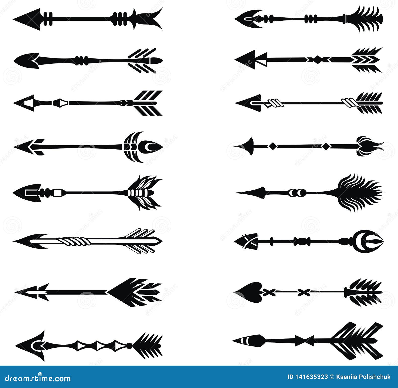 Decorative Arrow Set In Native American Indian Style