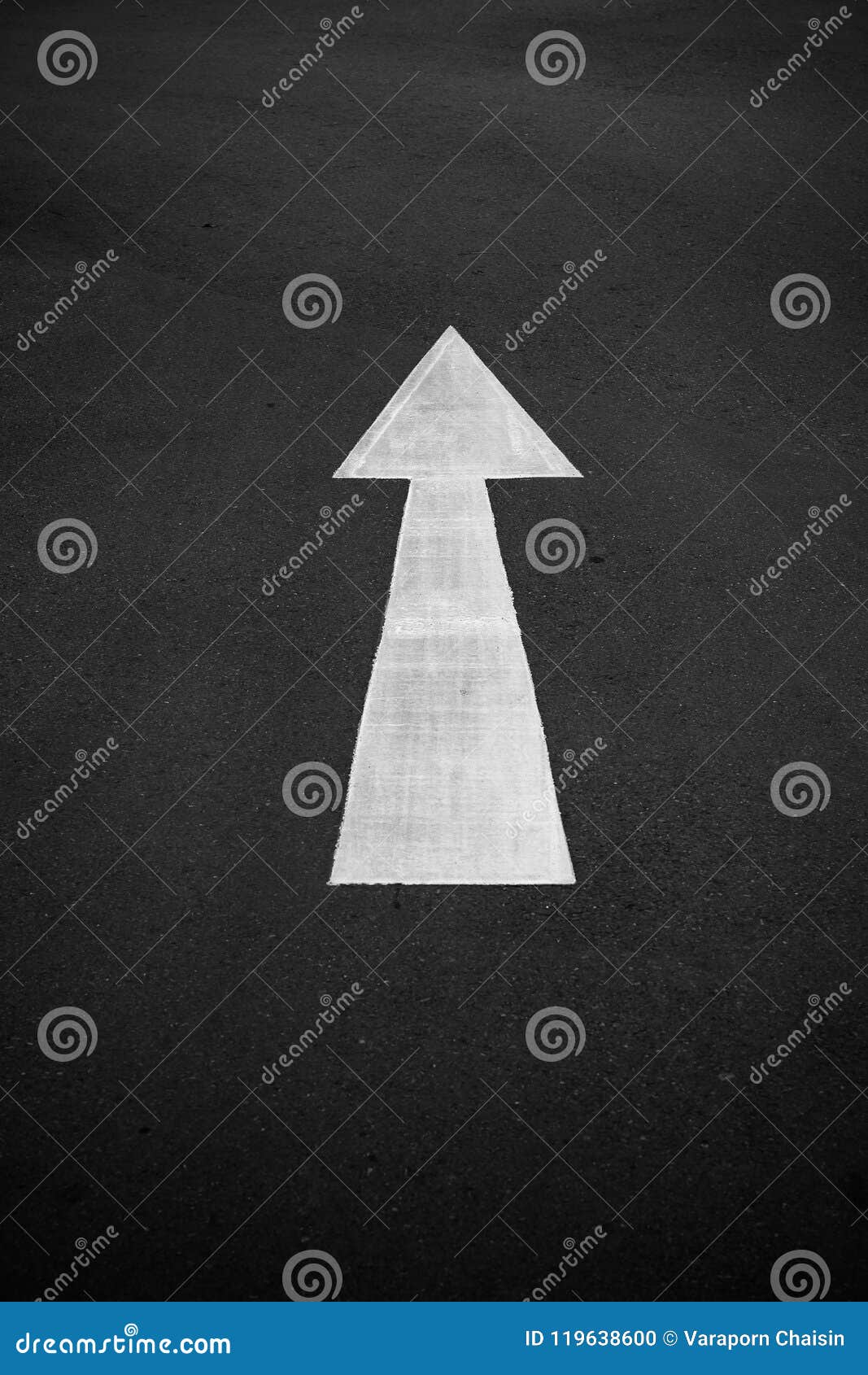 Arrow sign on the road stock photo. Image of direction - 119638600