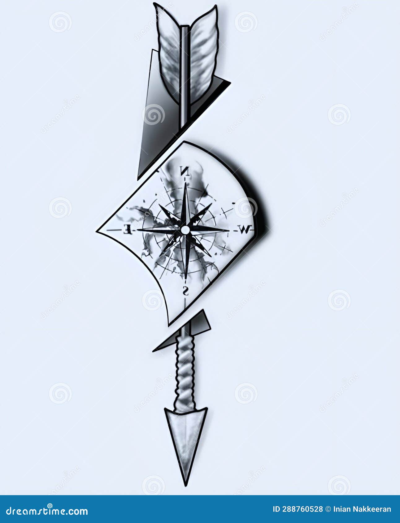 Arrow Tattoo Design Stencil for Men and Women Stock Illustration ...