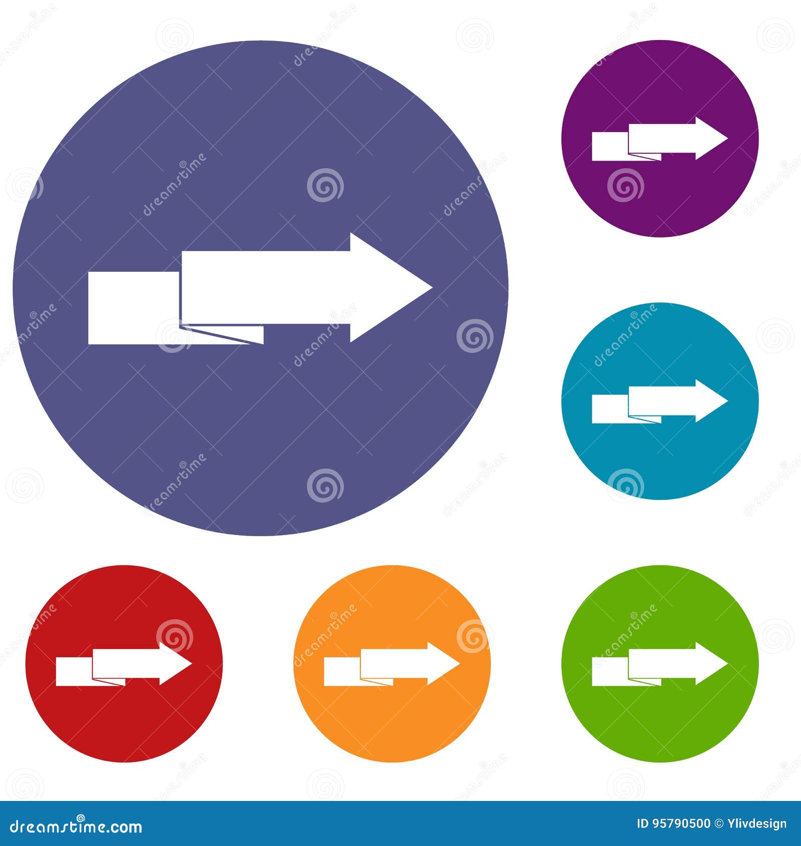 Arrow To Right Icons Set Stock Vector Illustration Of Circle 95790500