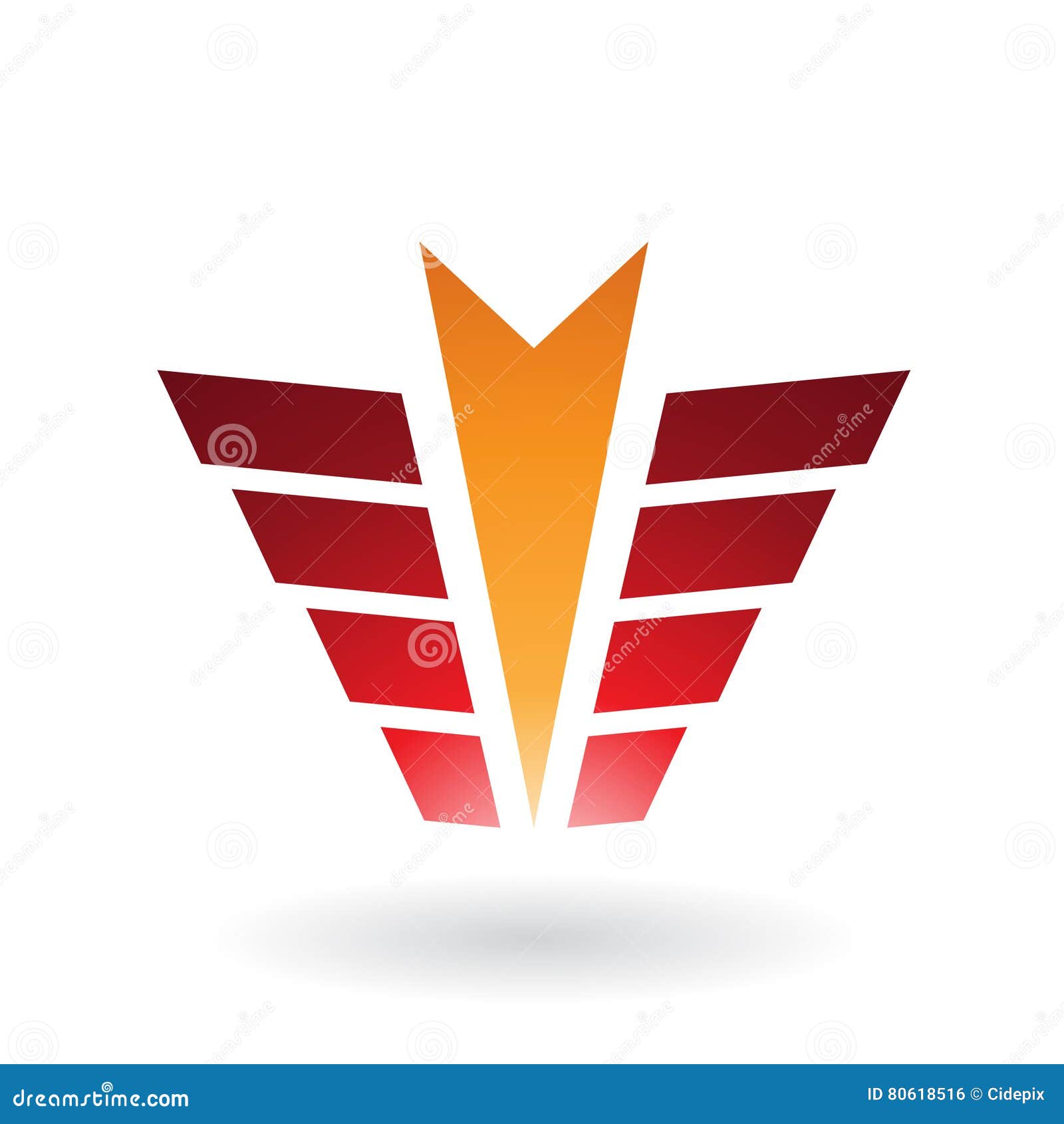 Arrow and Wing Shaped Abstract Icon Stock Vector Illustration of