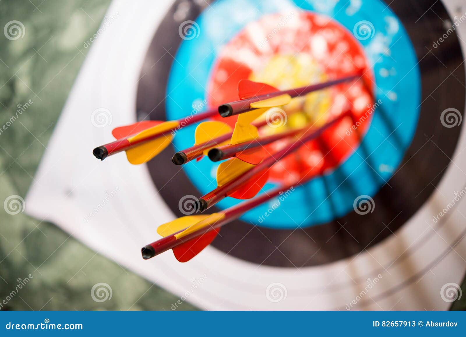 Arrows from a Bow Accurately Hit the Target Stock Image - Image of ...