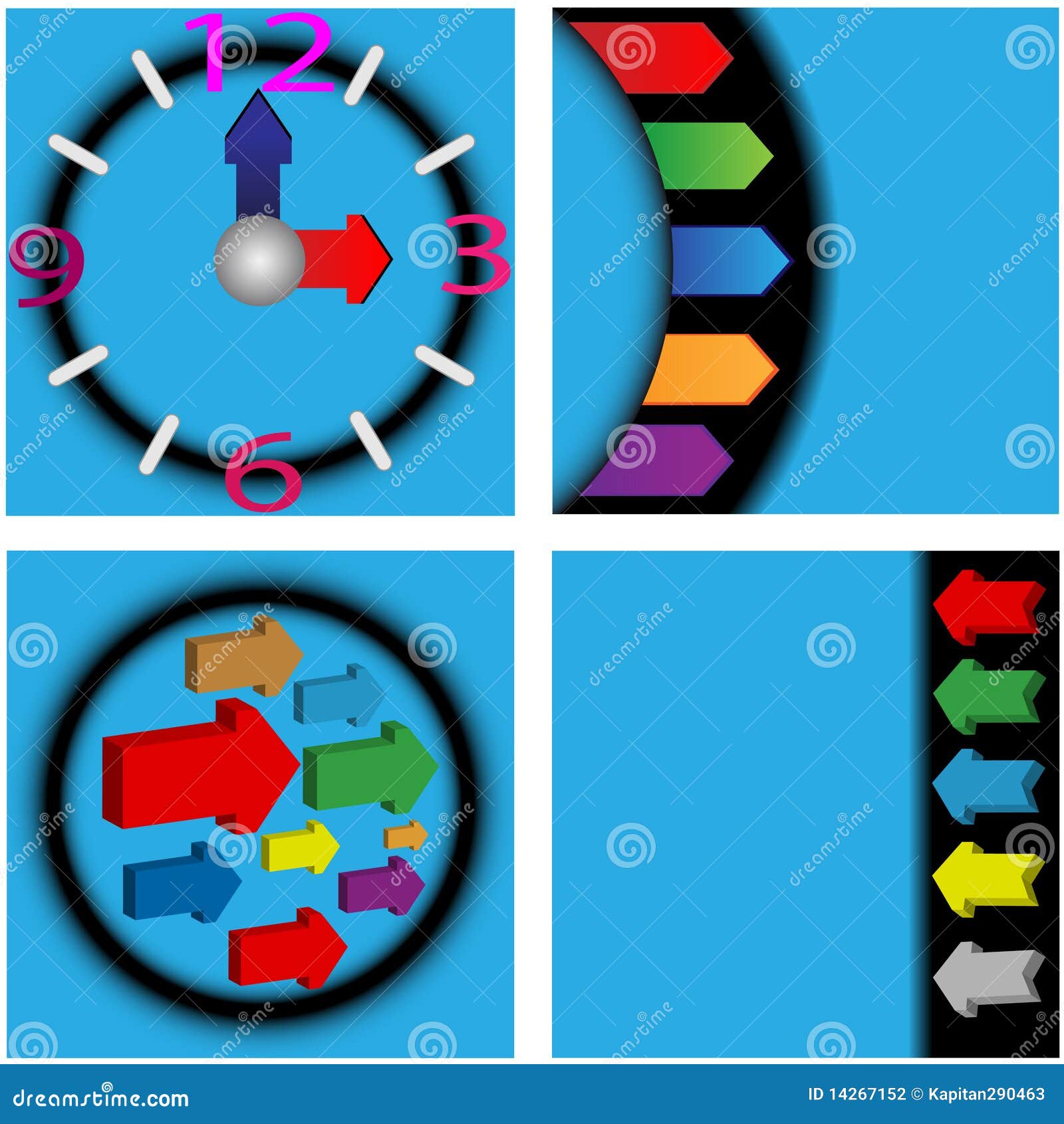 Arrows and clock stock vector. Illustration of dial, symbol 14267152