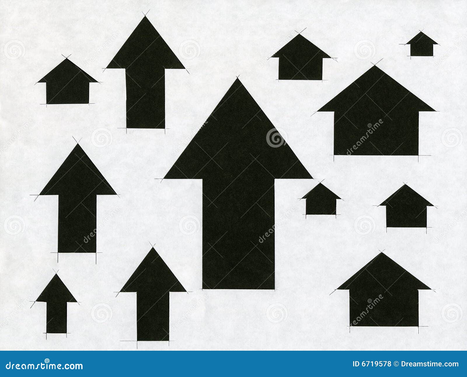 Arrows cut out of paper stock illustration. Illustration of abstract