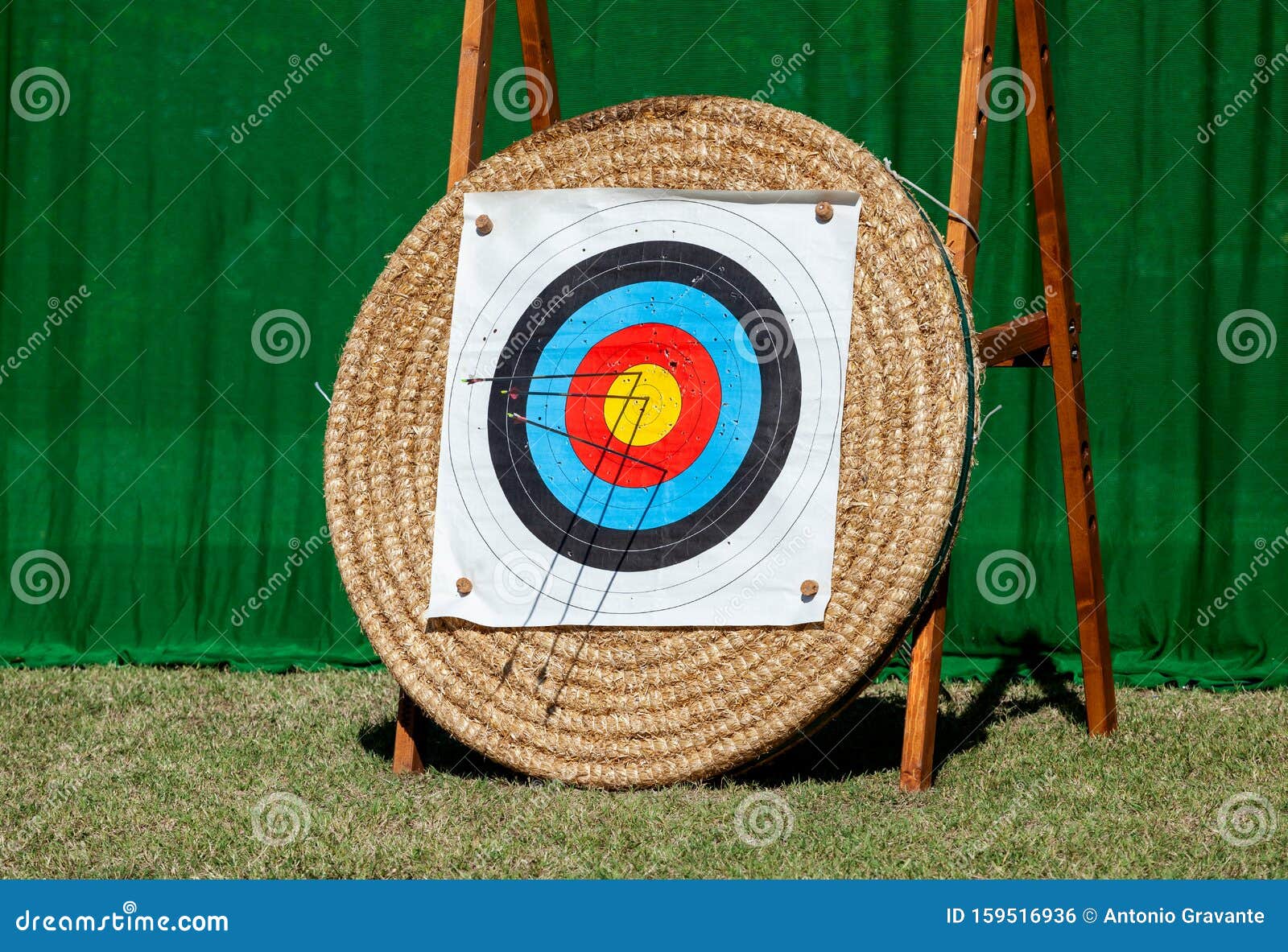 Arrows Embedded in Row of Archery Targets Stock Photo Image of