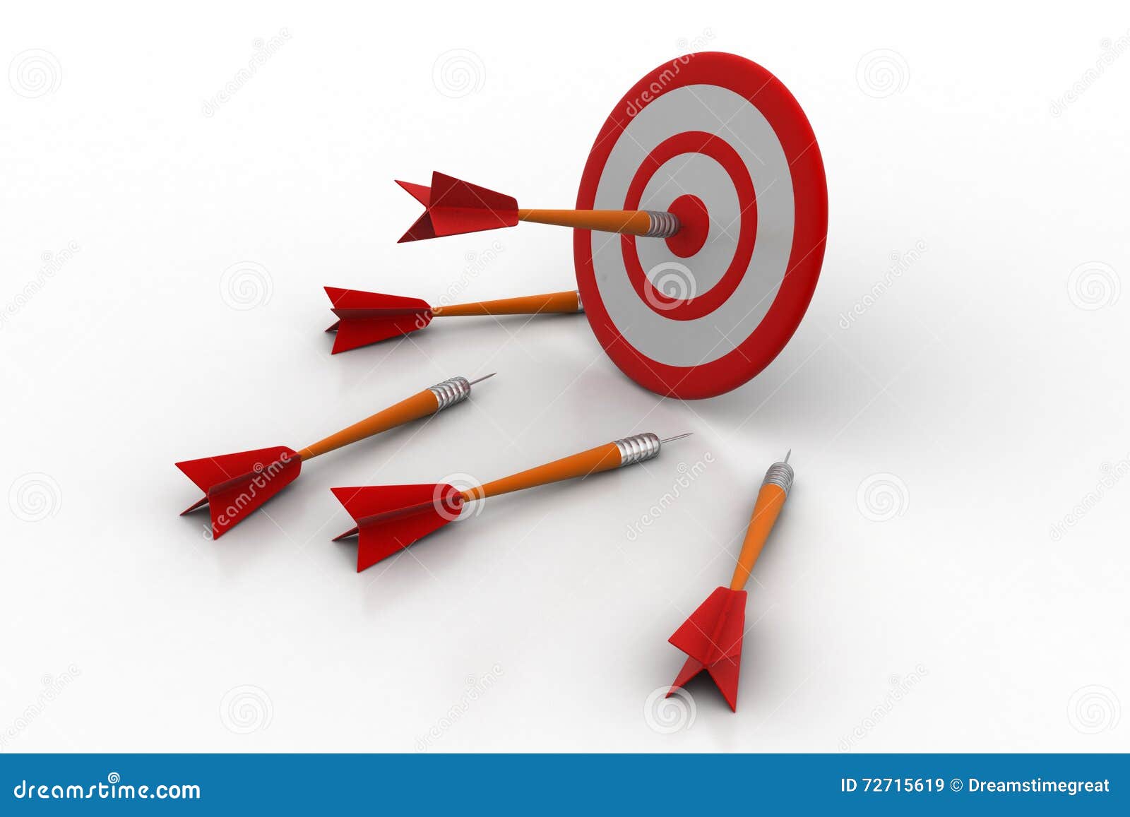 Arrows hitting the target stock illustration. Illustration of goal