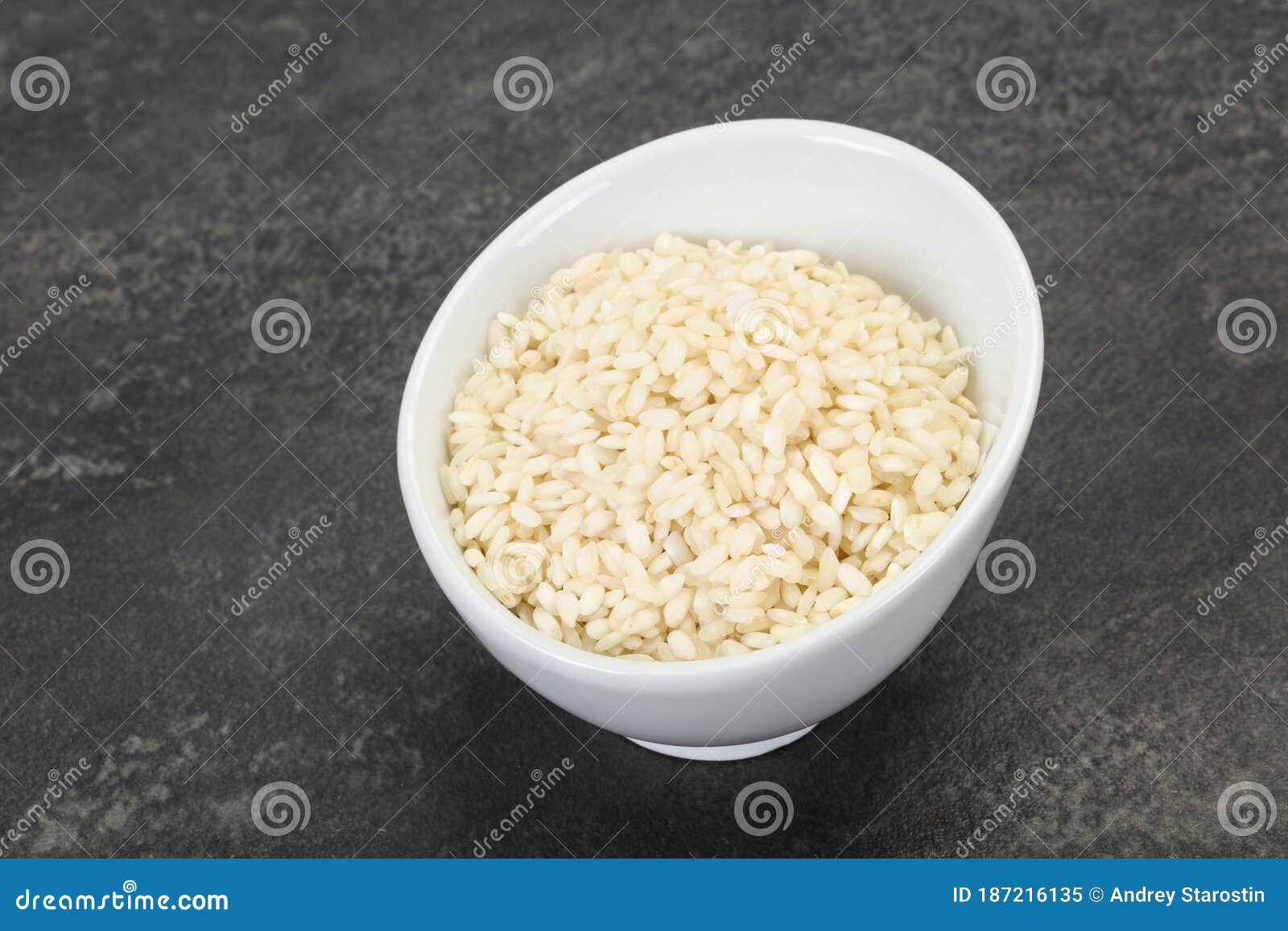 Arroz Arborio Para Risotto Italiano Imagen de archivo Imagen de macro