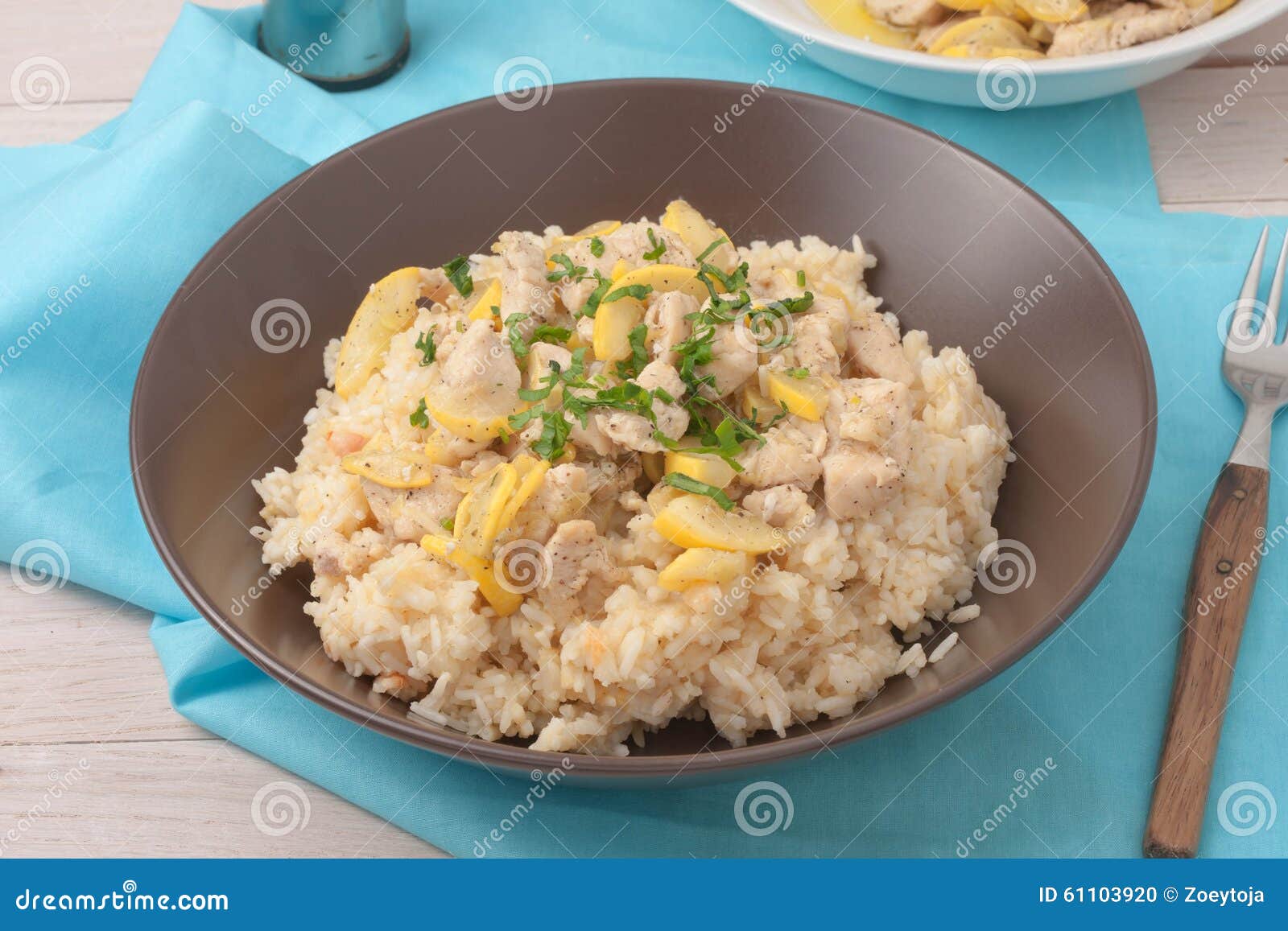 Arroz Cocinado En Caldo De Pollo Y Sofrito Con Foto de archivo Imagen