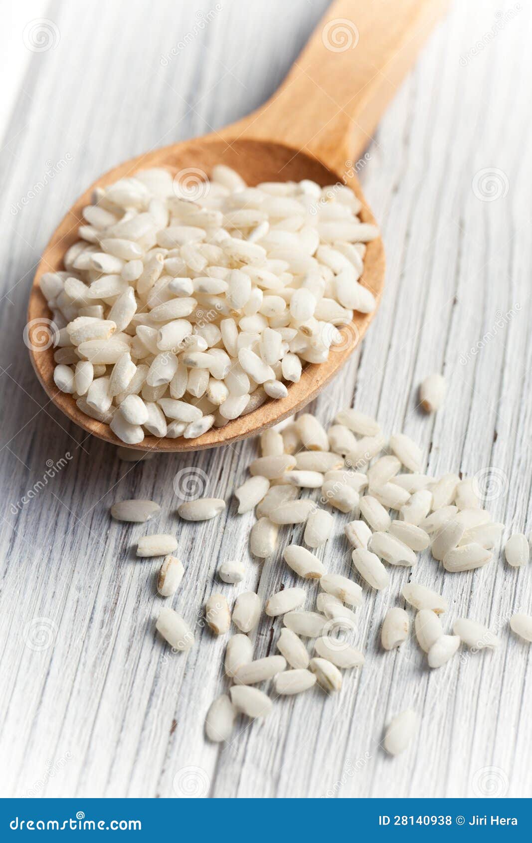 Arroz De Arborio En Cuchara Foto de archivo Imagen de crudo, oriental