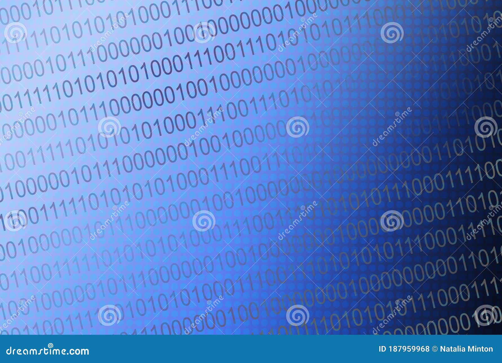 binary digits blue pattern blurred background