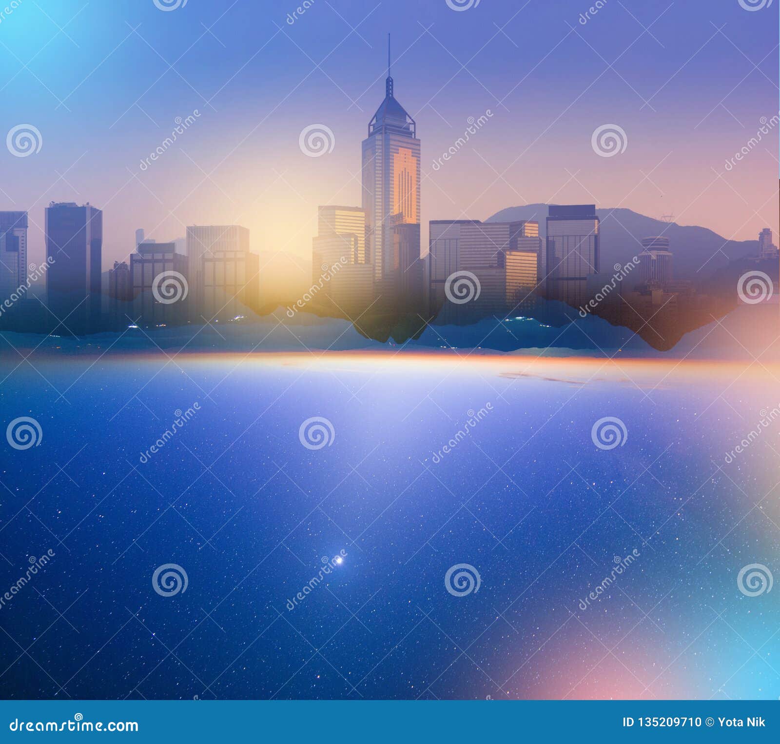 Art And Abstract Multiple Exposure Of City Scify Technology