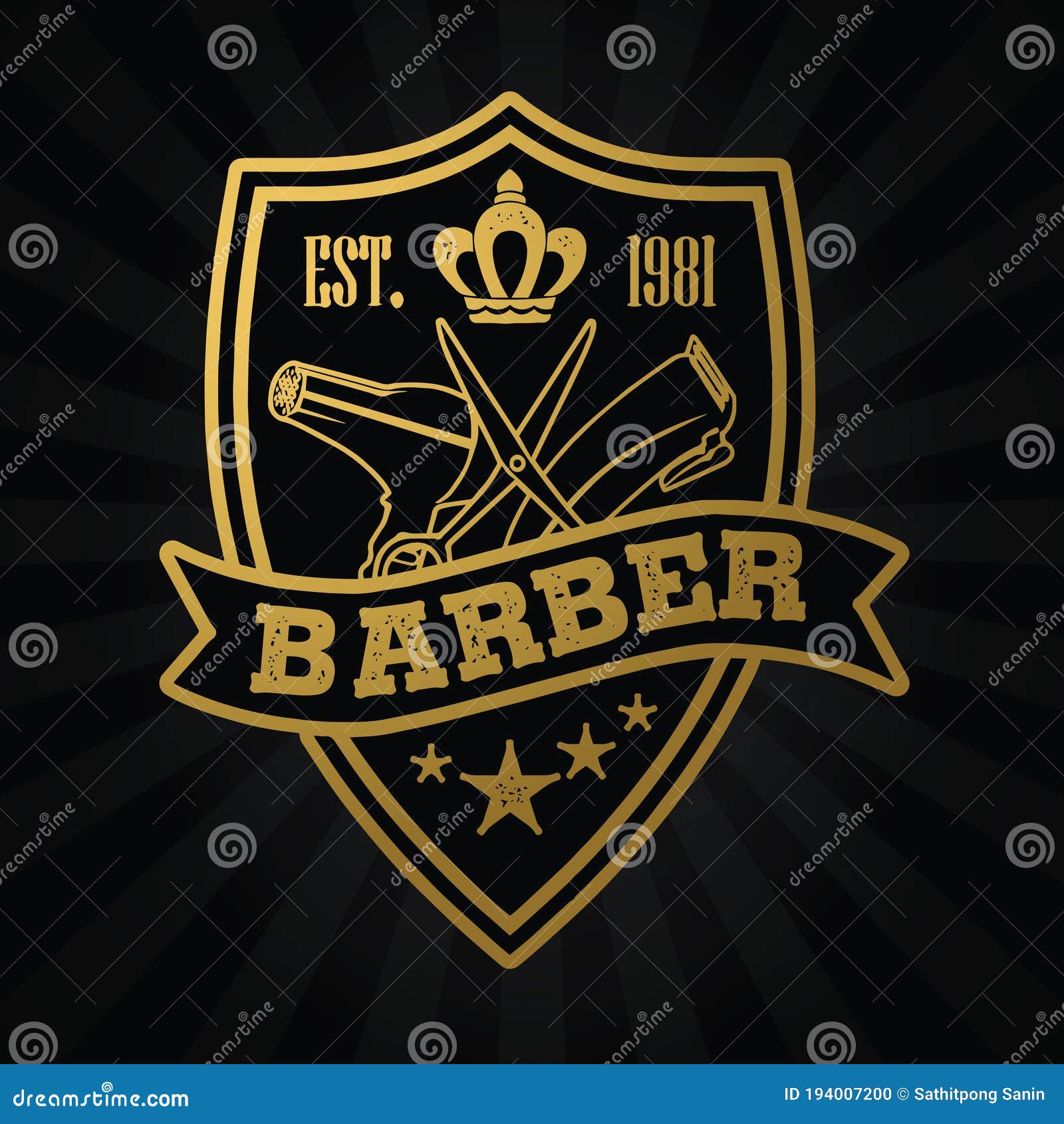 Barbershop vintage retro badge Poster for Sale by Level Up Designs