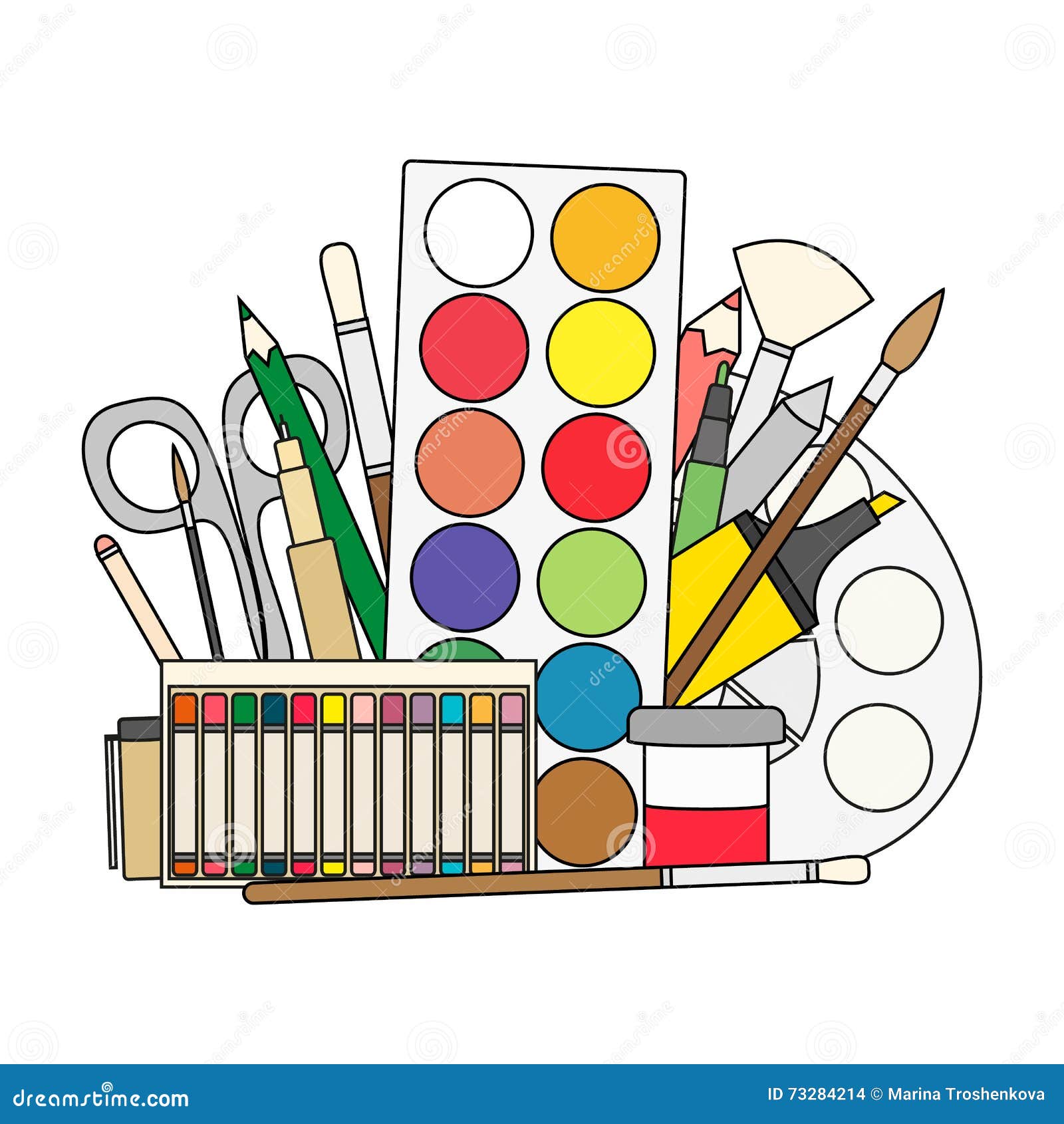 Art and Back To School Supplies- Paint Brushes, Pencils, Paint, Liners ...