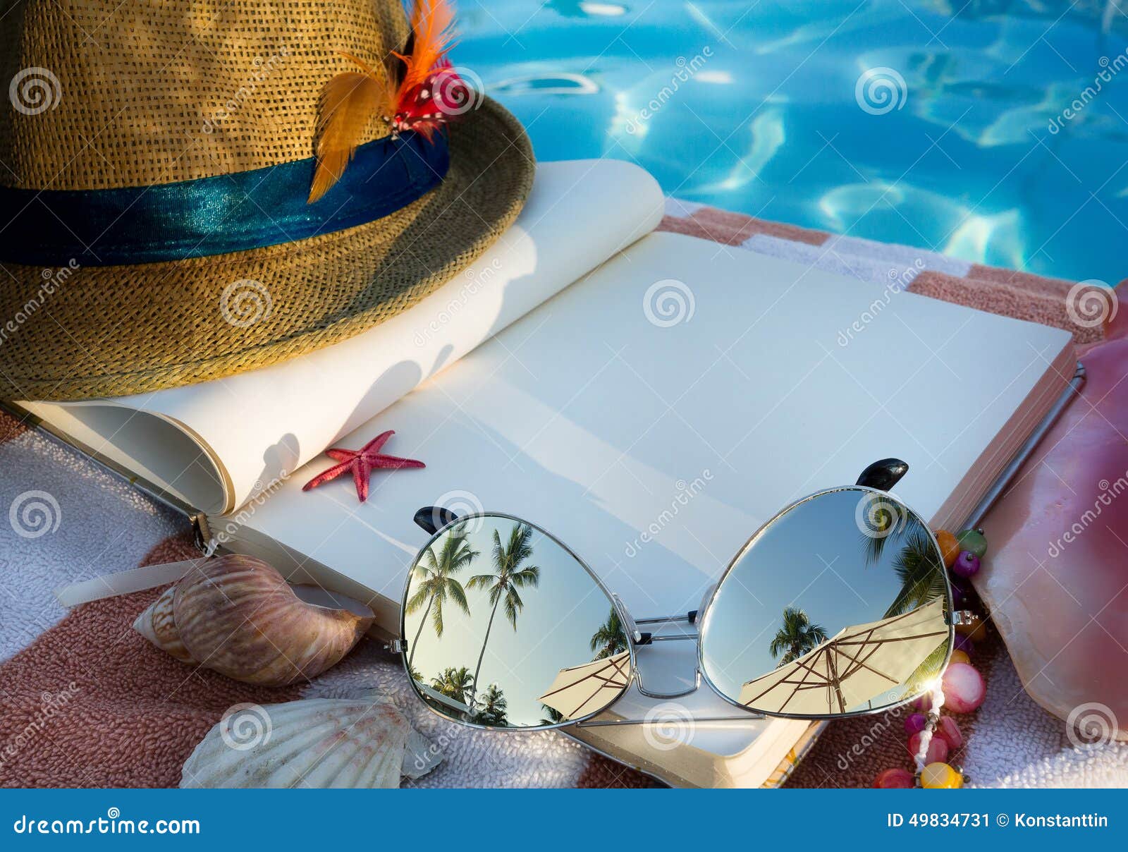 Art Book and Sunglasses on the Beach Stock Image Image of paper