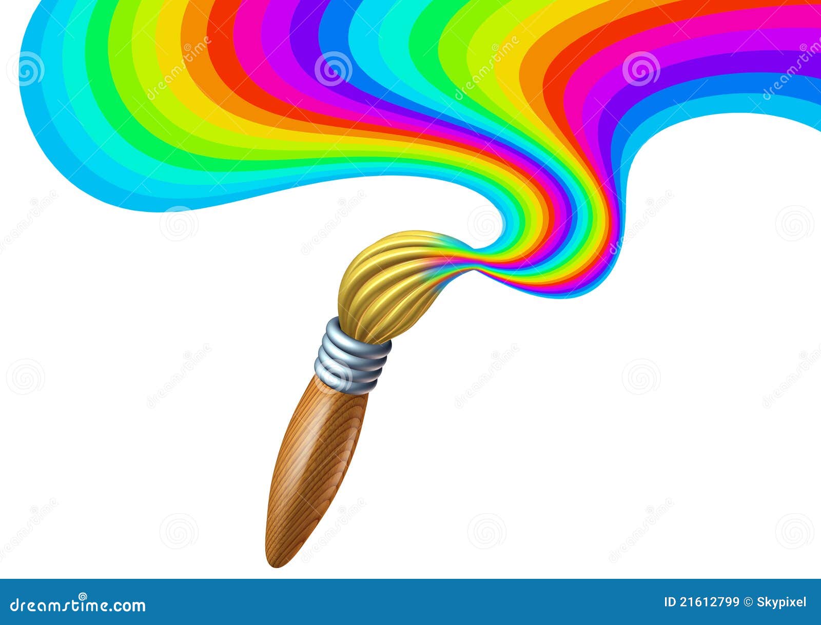 Brush With Rainbow Paint Cartoon Vector | CartoonDealer.com #22854367