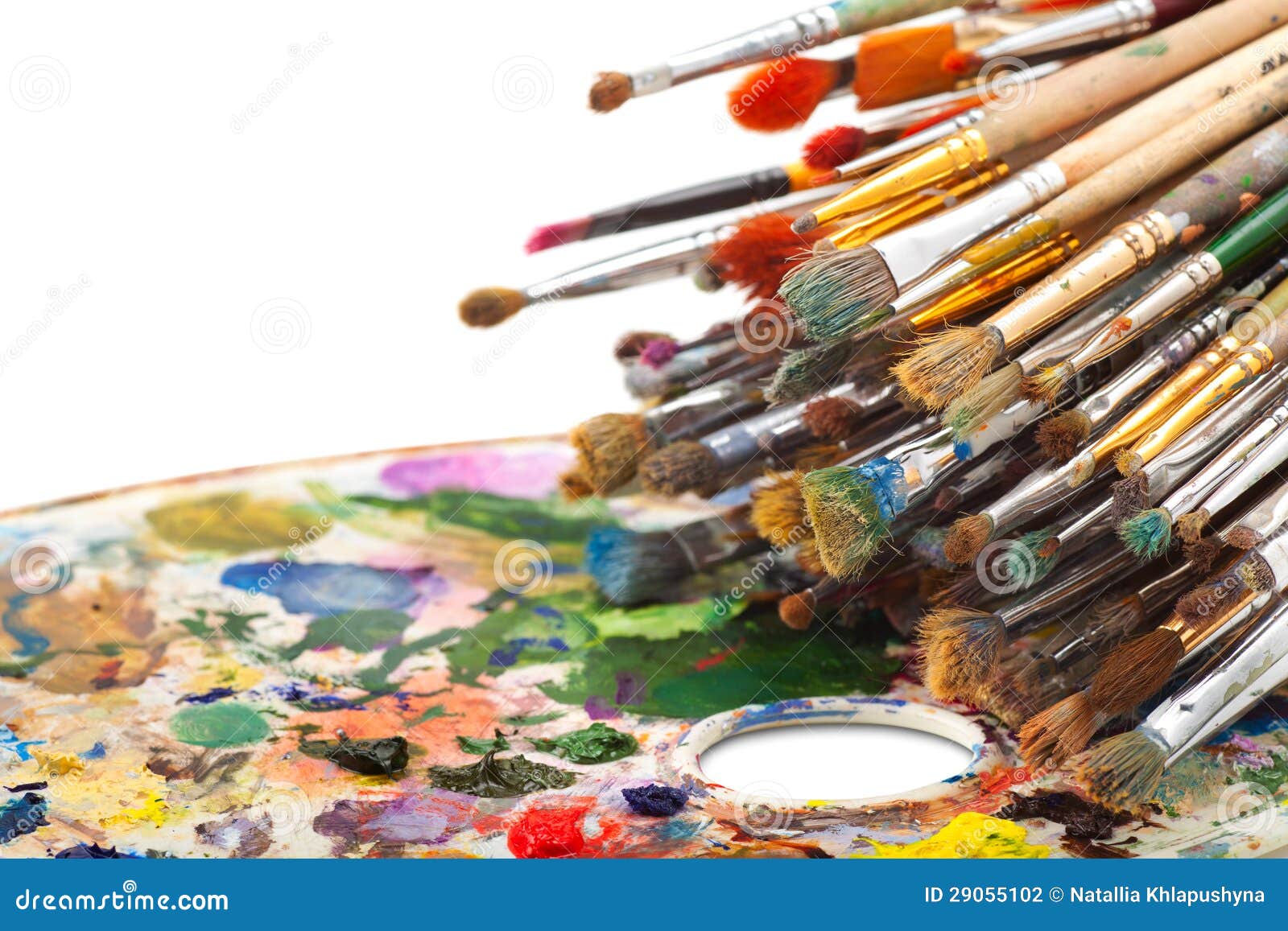 Art Brushes on Artist Palette Stock Photo Image of painter, drawing