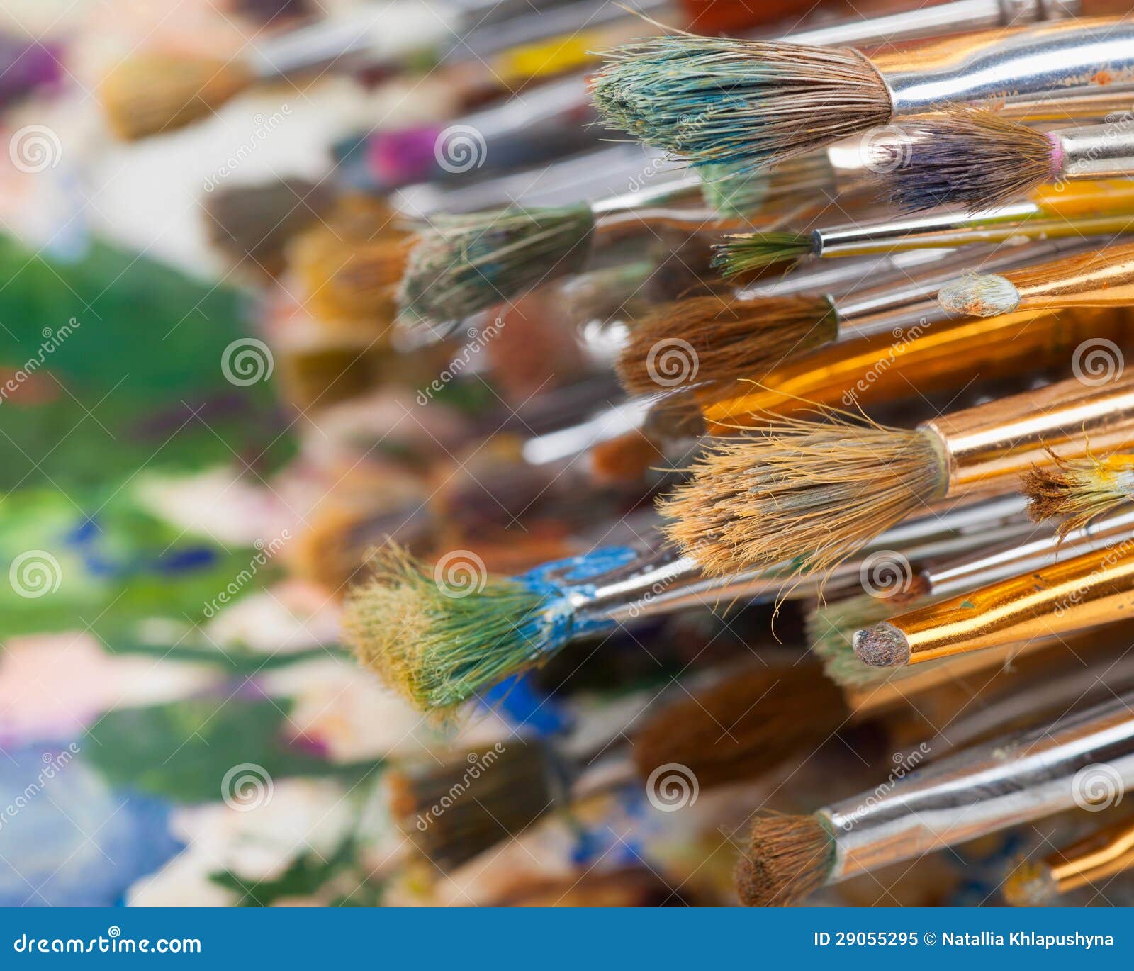 Art Brushes and Artist Palette Stock Image Image of colors, tools