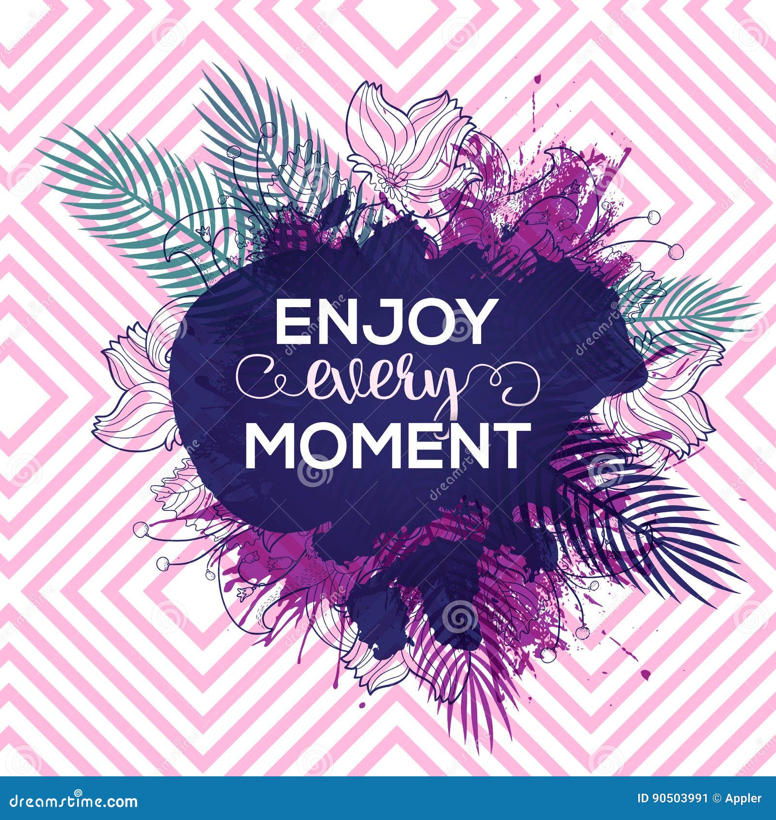 Art Card with Quote Enjoy Every Moment Stock Vector - Illustration of  background, letter: 90503991