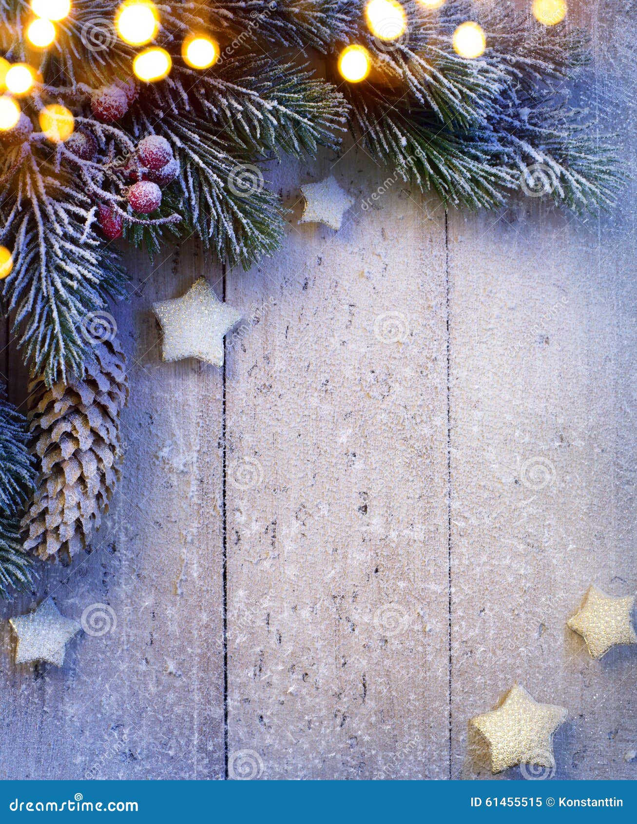 Art Christmas Background with Fir Twigs and Golden Stars Stock Image ...