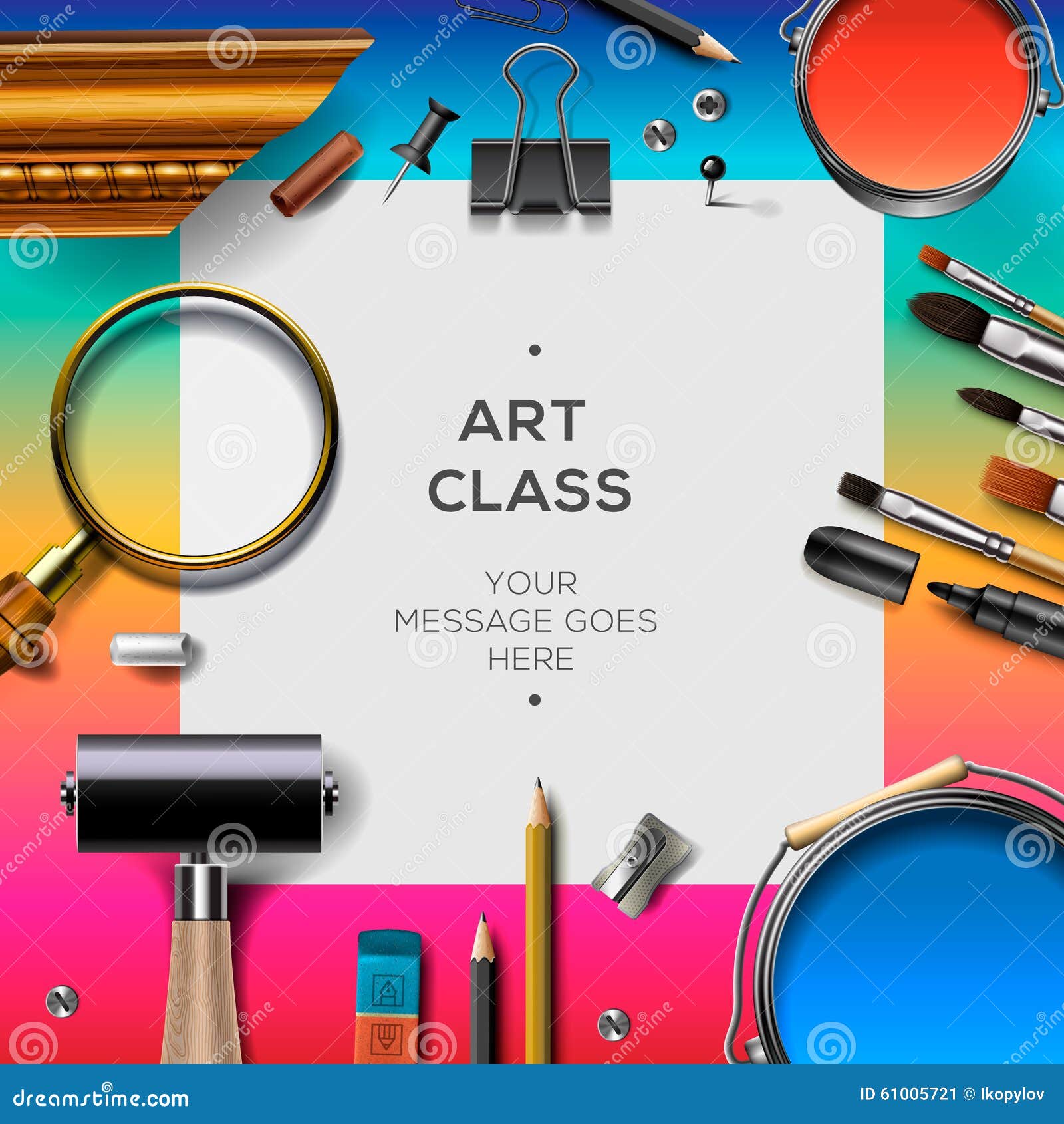 Art Class Template, Creativity Concept Stock Vector - Illustration of back,  advertising: 61005721