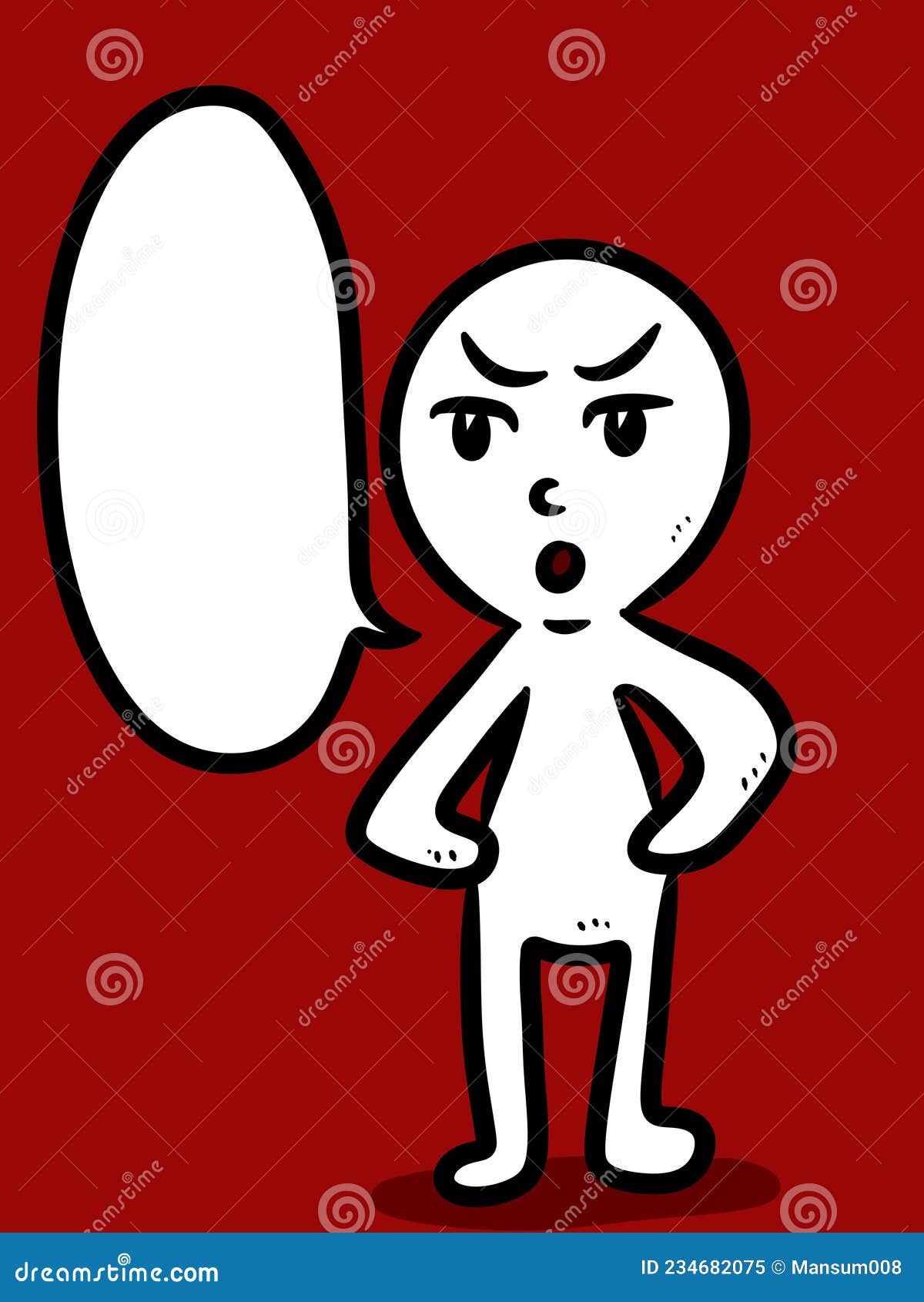 Cute Cartoon on Red Background Stock Illustration Illustration of