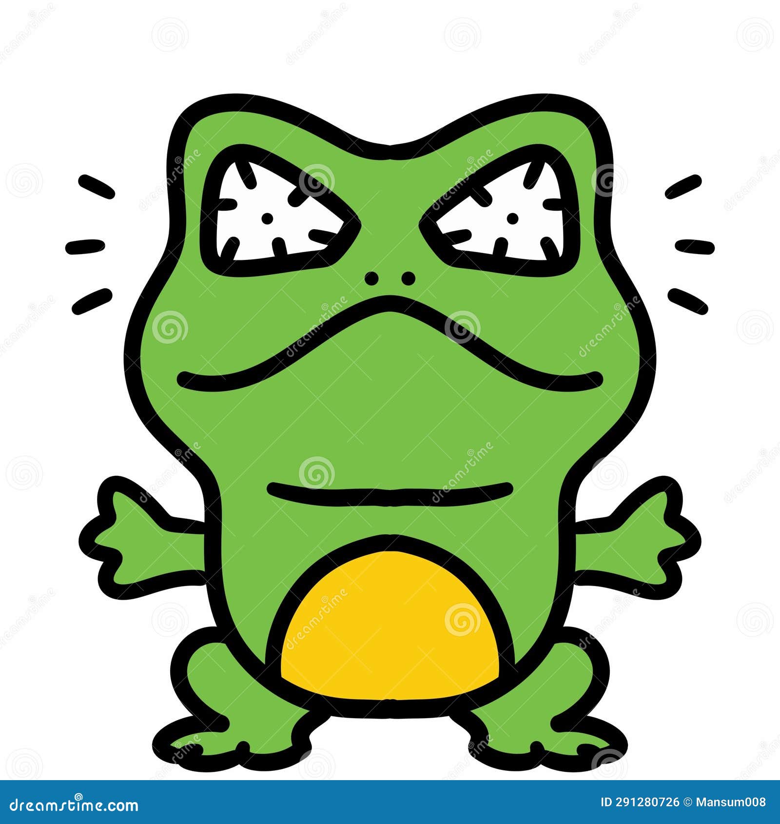 Cute Frog on White Background Illustration Stock Illustration
