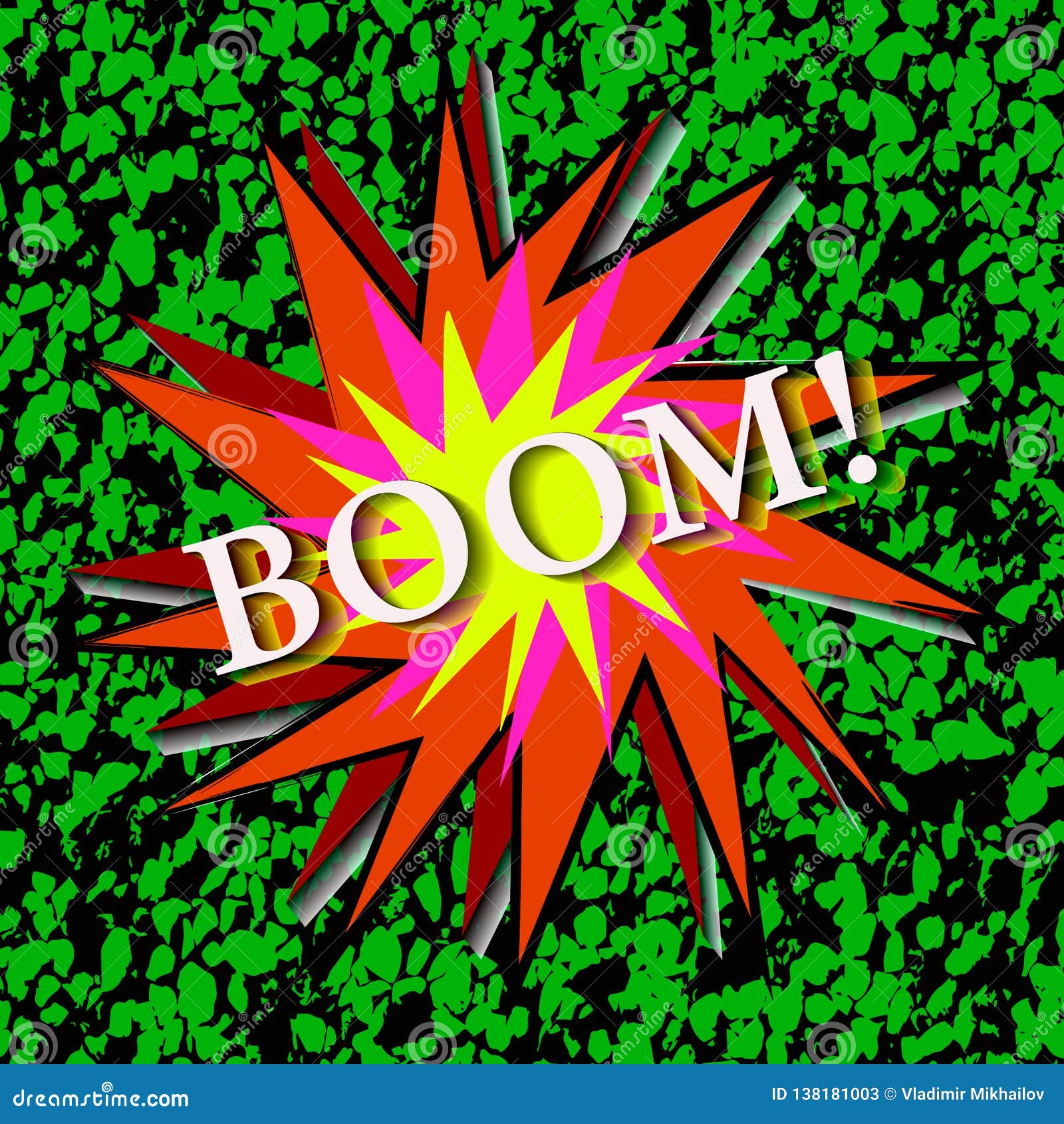 Art De Bruit Instantane Explosion Sur Un Fond Vert Illustration De Vecteur Illustration Du Fond Explosion 138181003