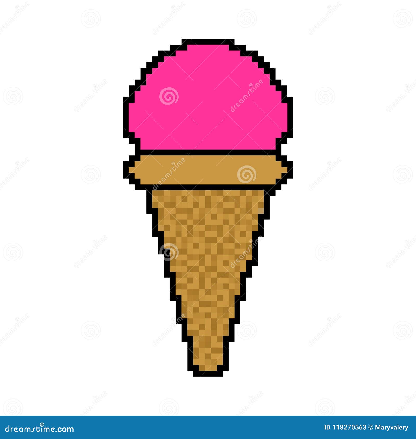 Art De Pixel De Crème Glacée Illustration De Vecteur De