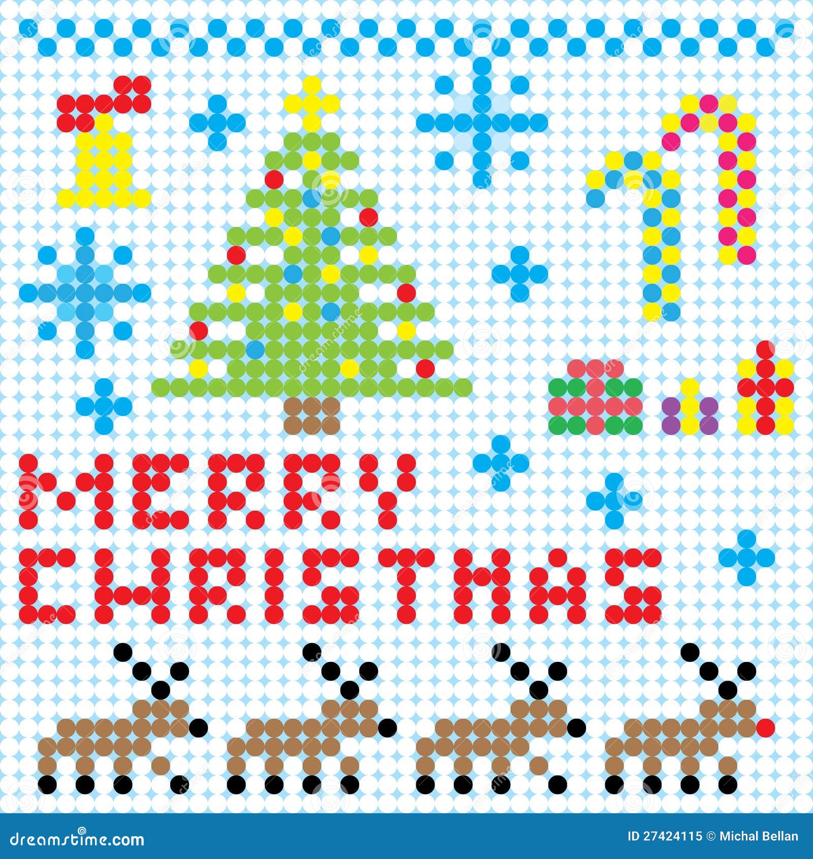 Art De Pixel De Noël De Vecteur Illustration De Vecteur