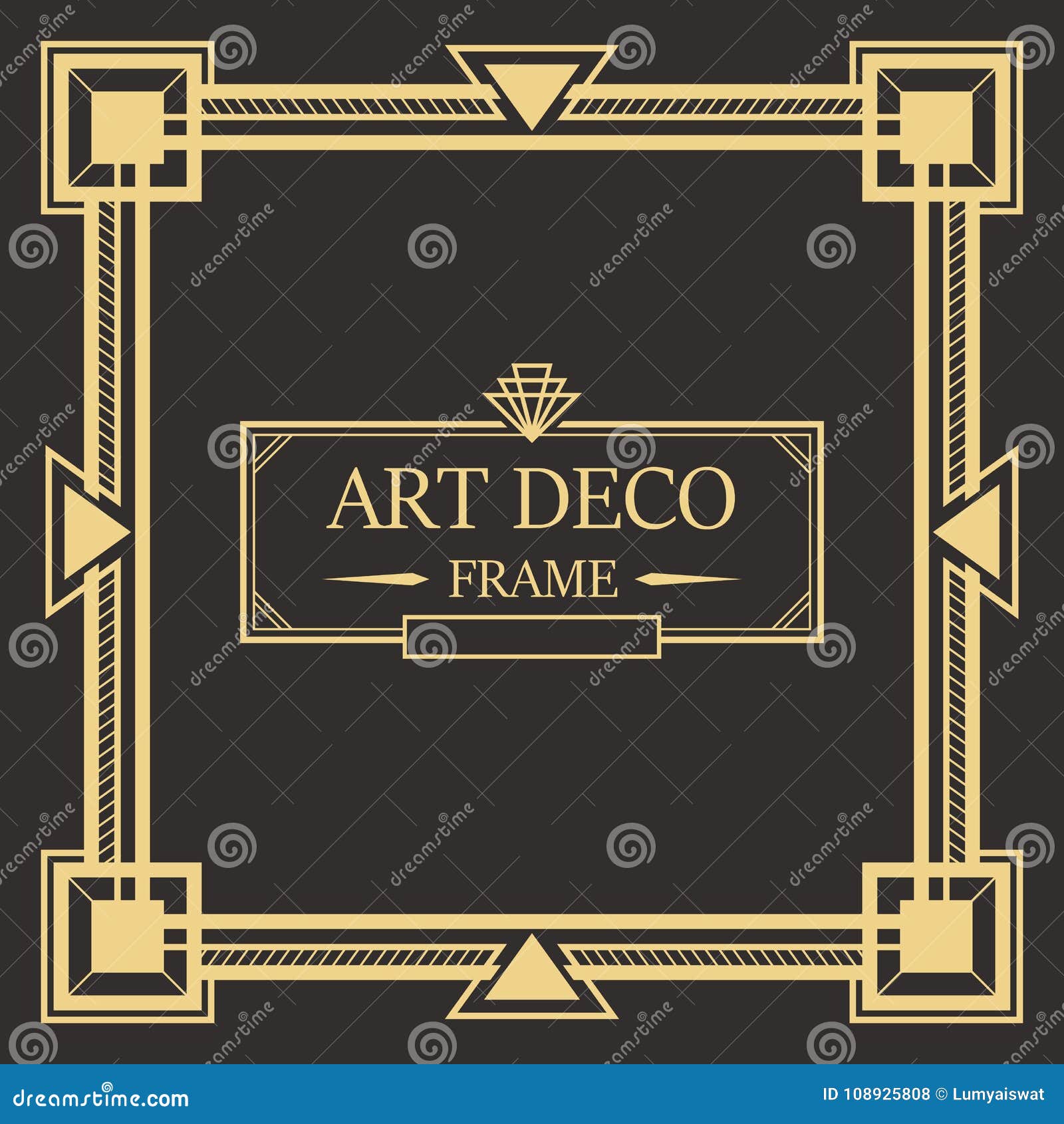 Art Deco Border and Frame Template. Stock Vector Illustration of geometry, card 108925808