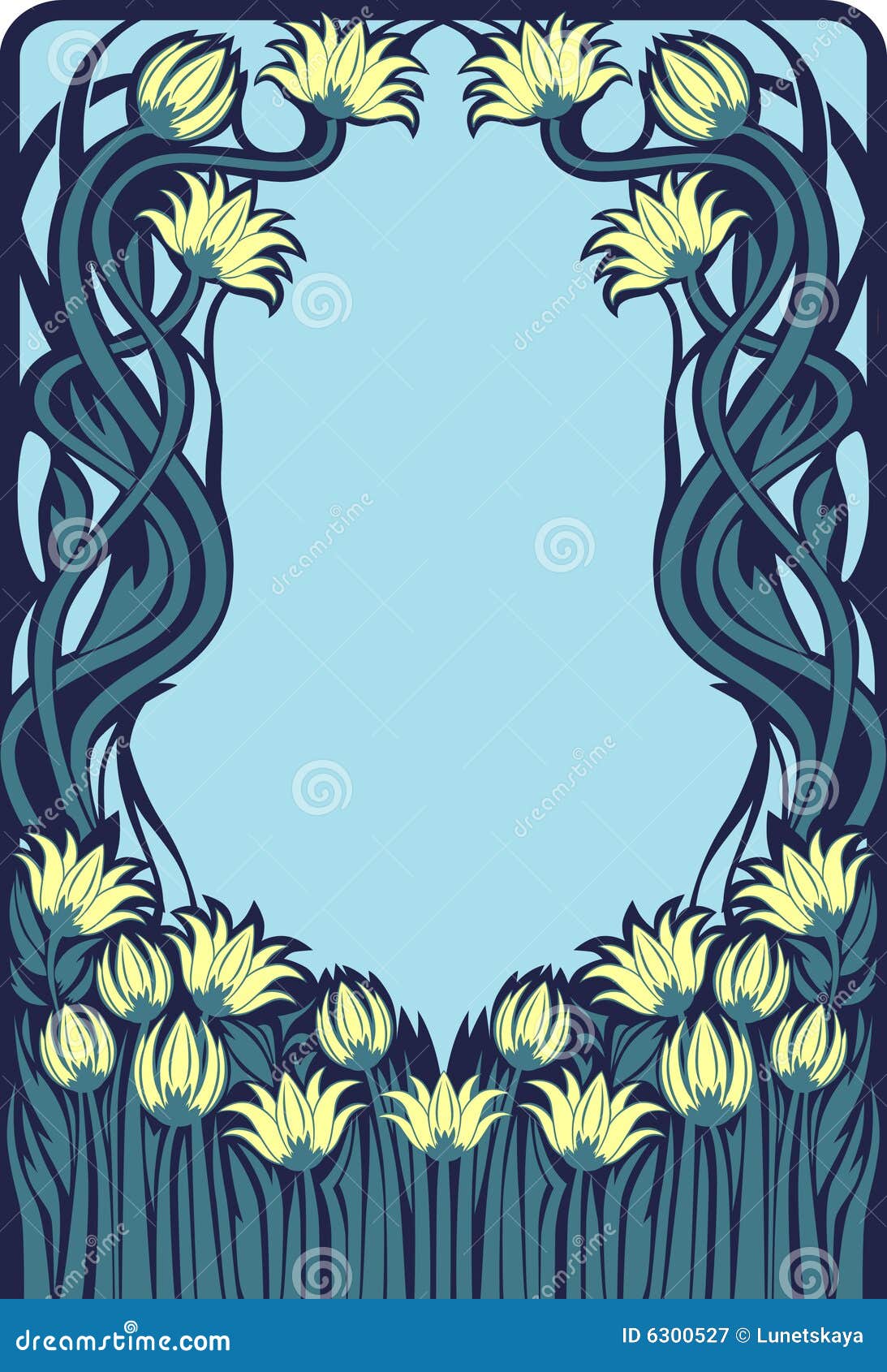 Art Deco floral frame stock vector. Illustration of ornament 6300527