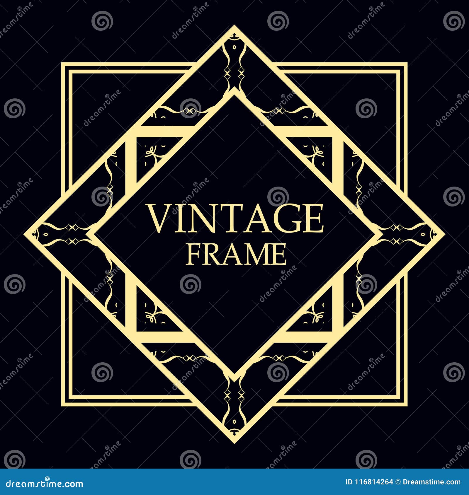 Art deco frame stock vector. Illustration of geometric 116814264