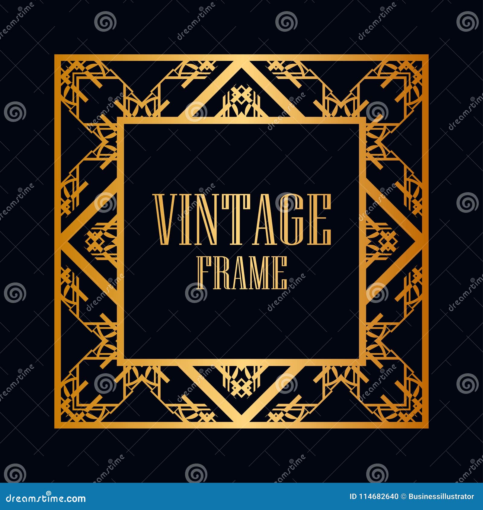 Art Deco Frame Border Stock Vector Illustration Of Frame 114682640