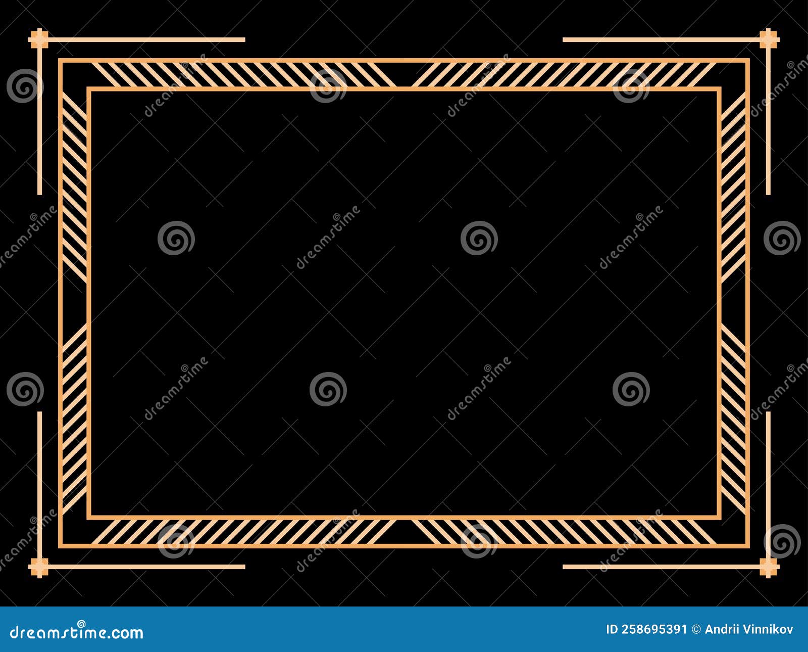 Art Deco Frame. Vintage Linear Border. Design a Template for
