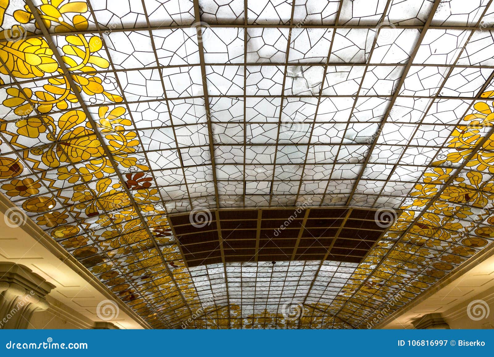 Art Deco Glass Ceiling Stock Image Image Of Decoration 106816997