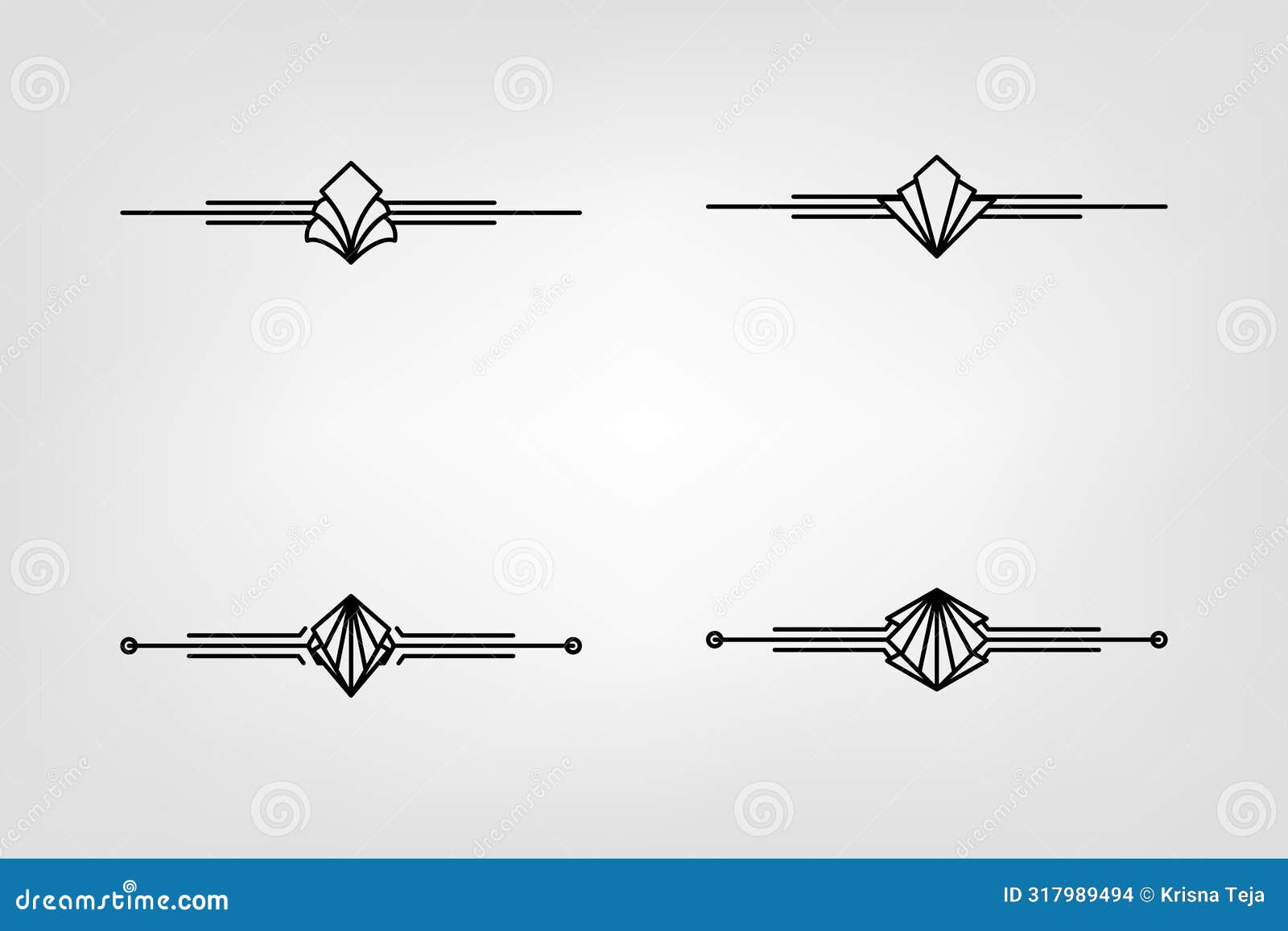 Art Deco Line Border. Decorative Lines Borders and Geometric Label