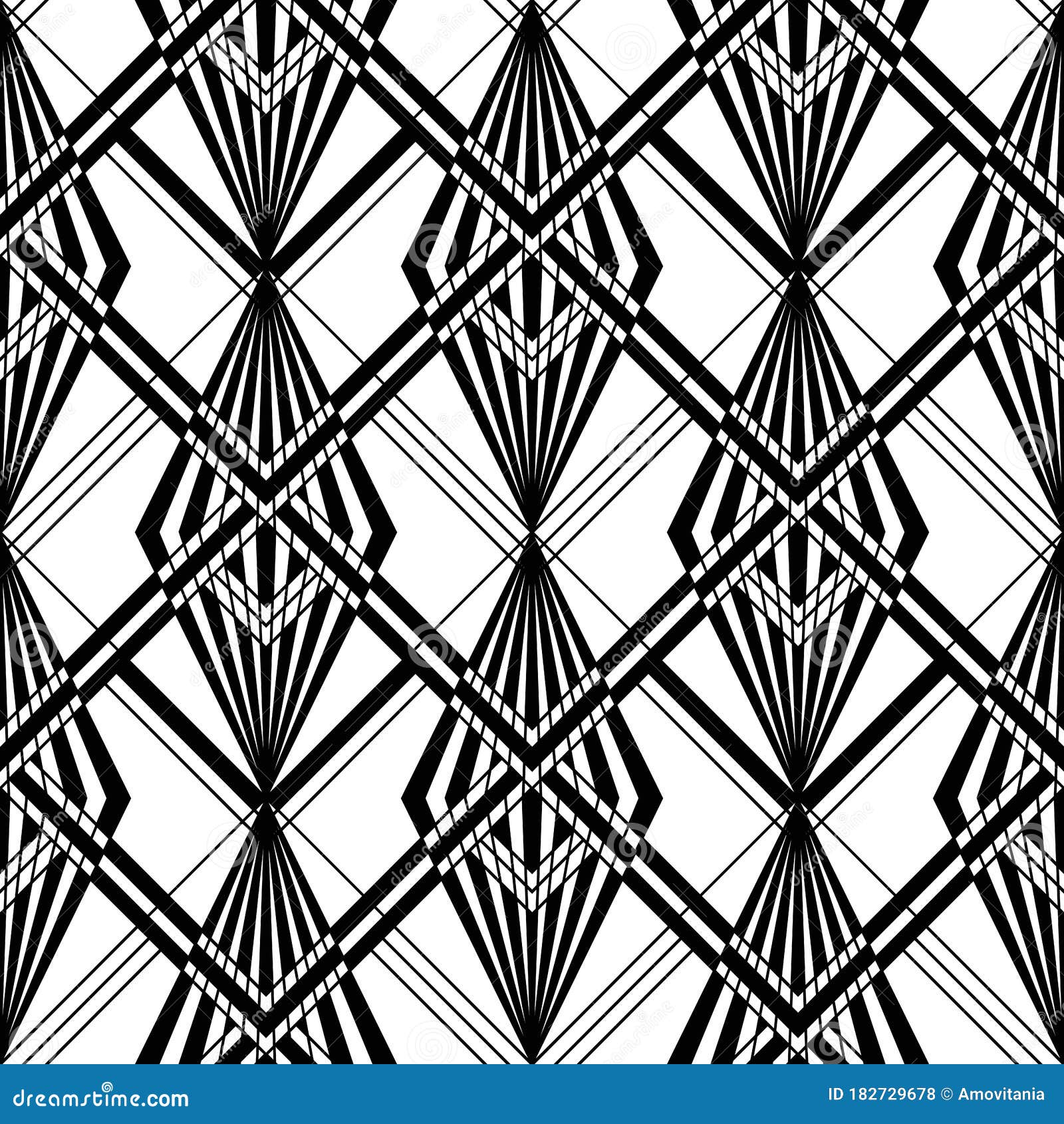 Art Deco Pattern. Vector Black White Background Stock Vector ...