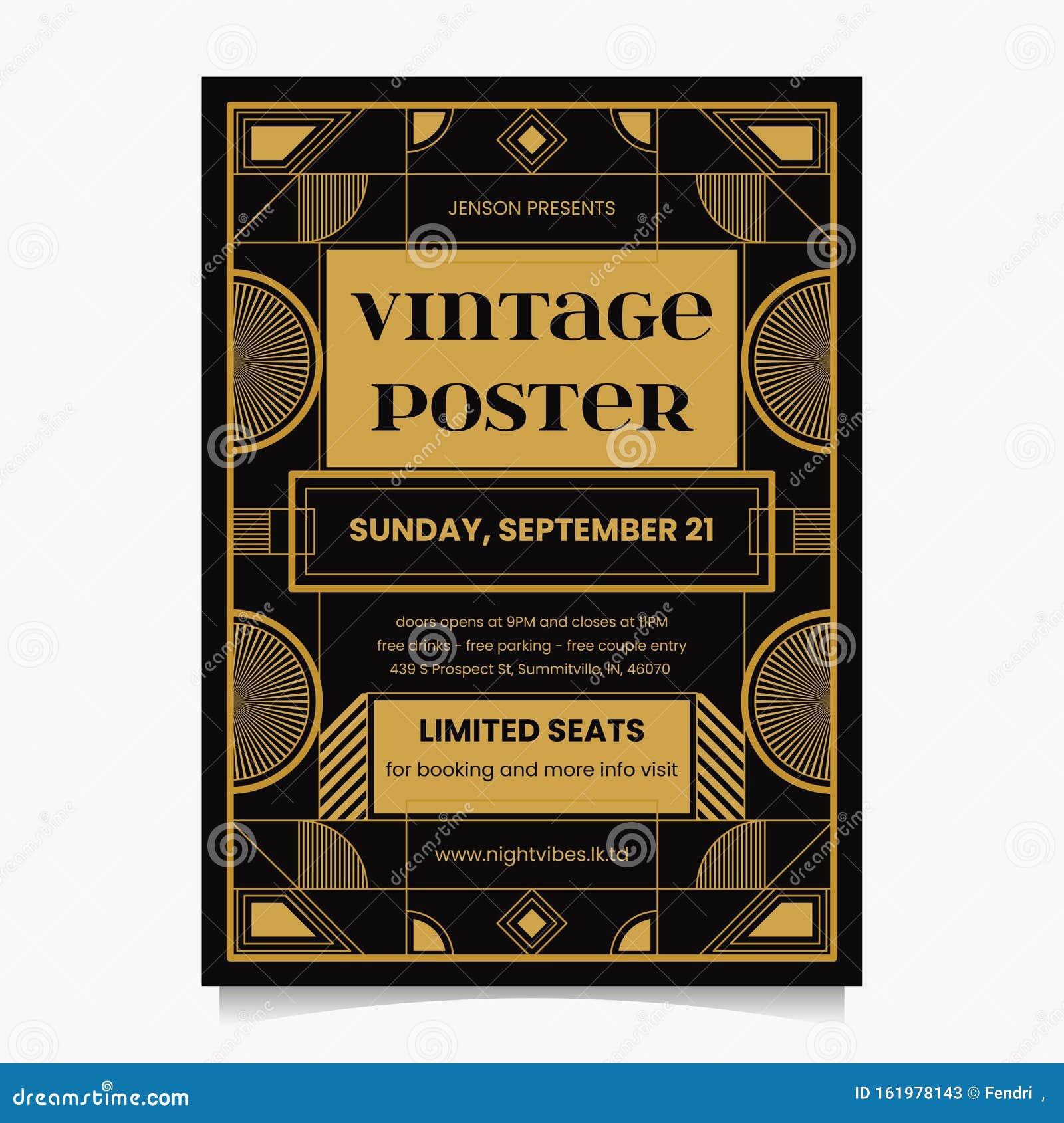 ART DECO POSTER DESIGN stock vector. Illustration of frame 161978143