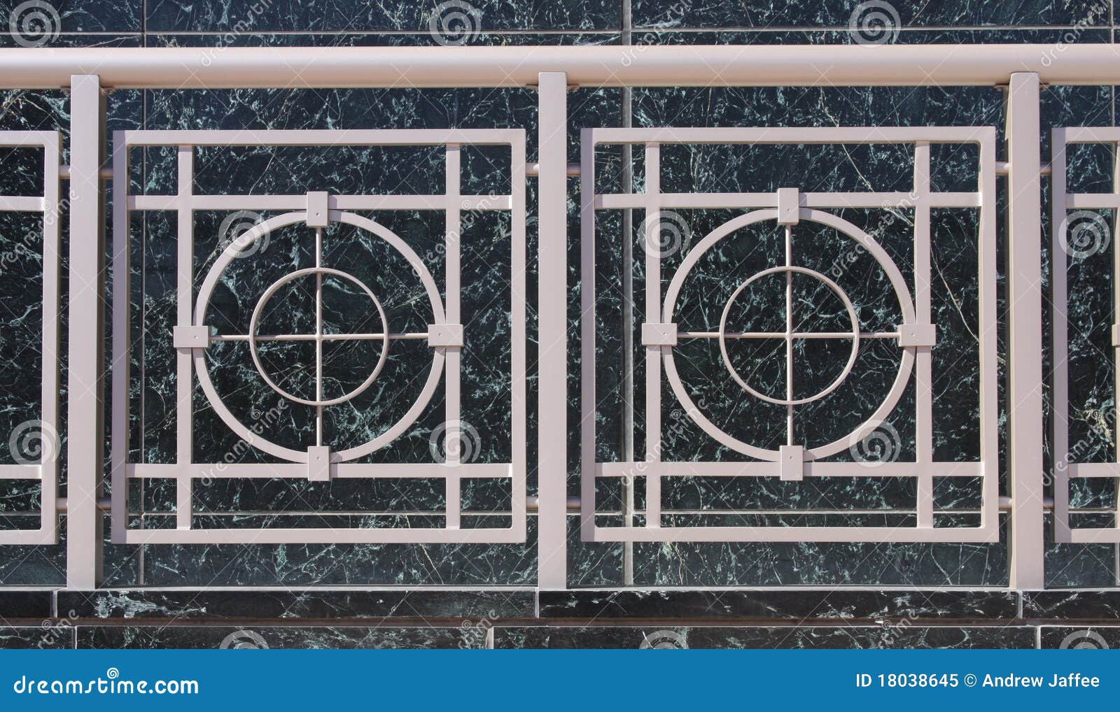 Art Deco Railing on Green Marble Stock Image - Image of deco, marble
