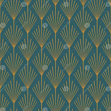 Art Deco Seamless Vector Pattern Teal and Copper Stock Vector ...