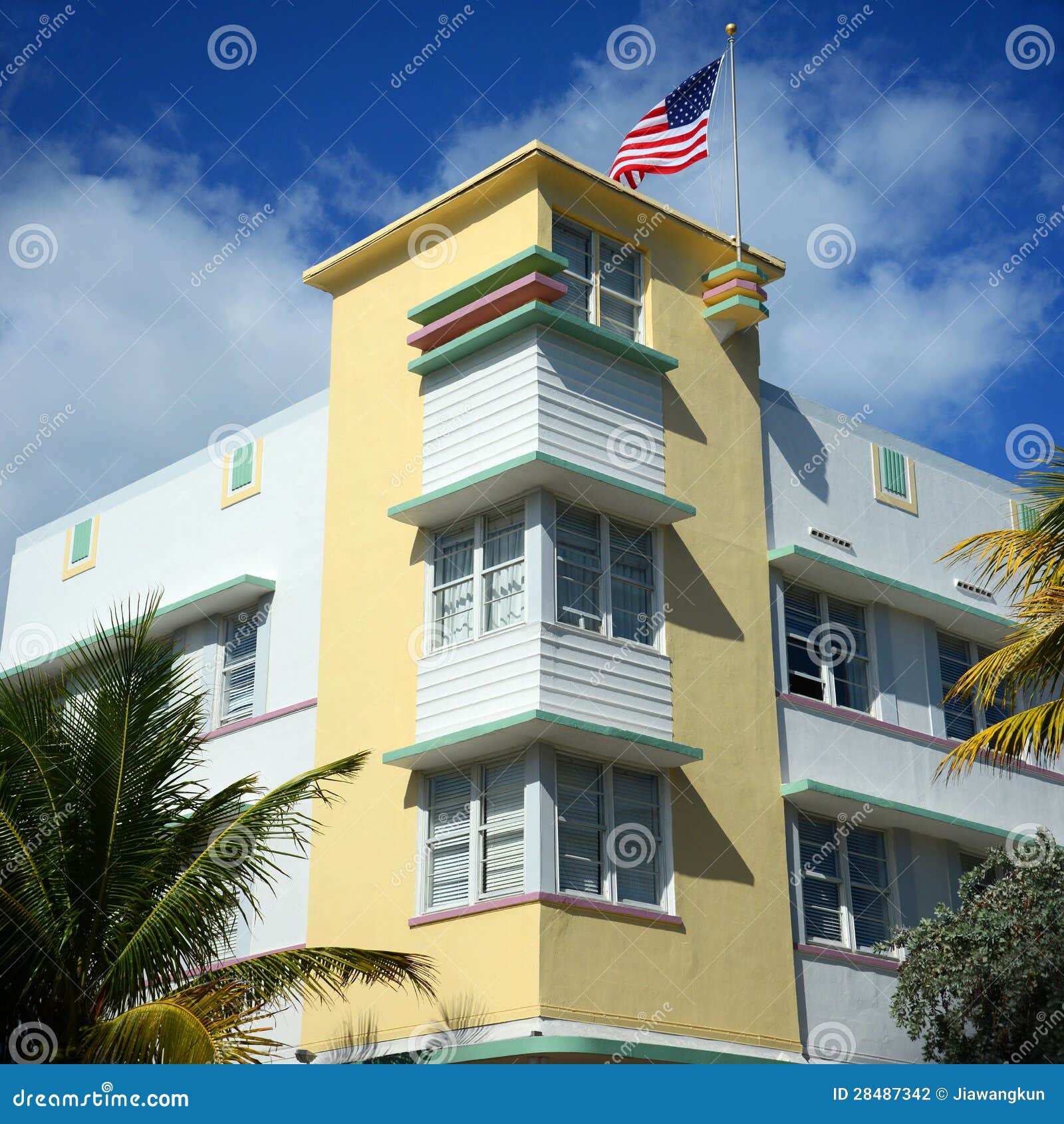 Art Deco Style Avalon in Miami Beach Stock Photo Image of neon