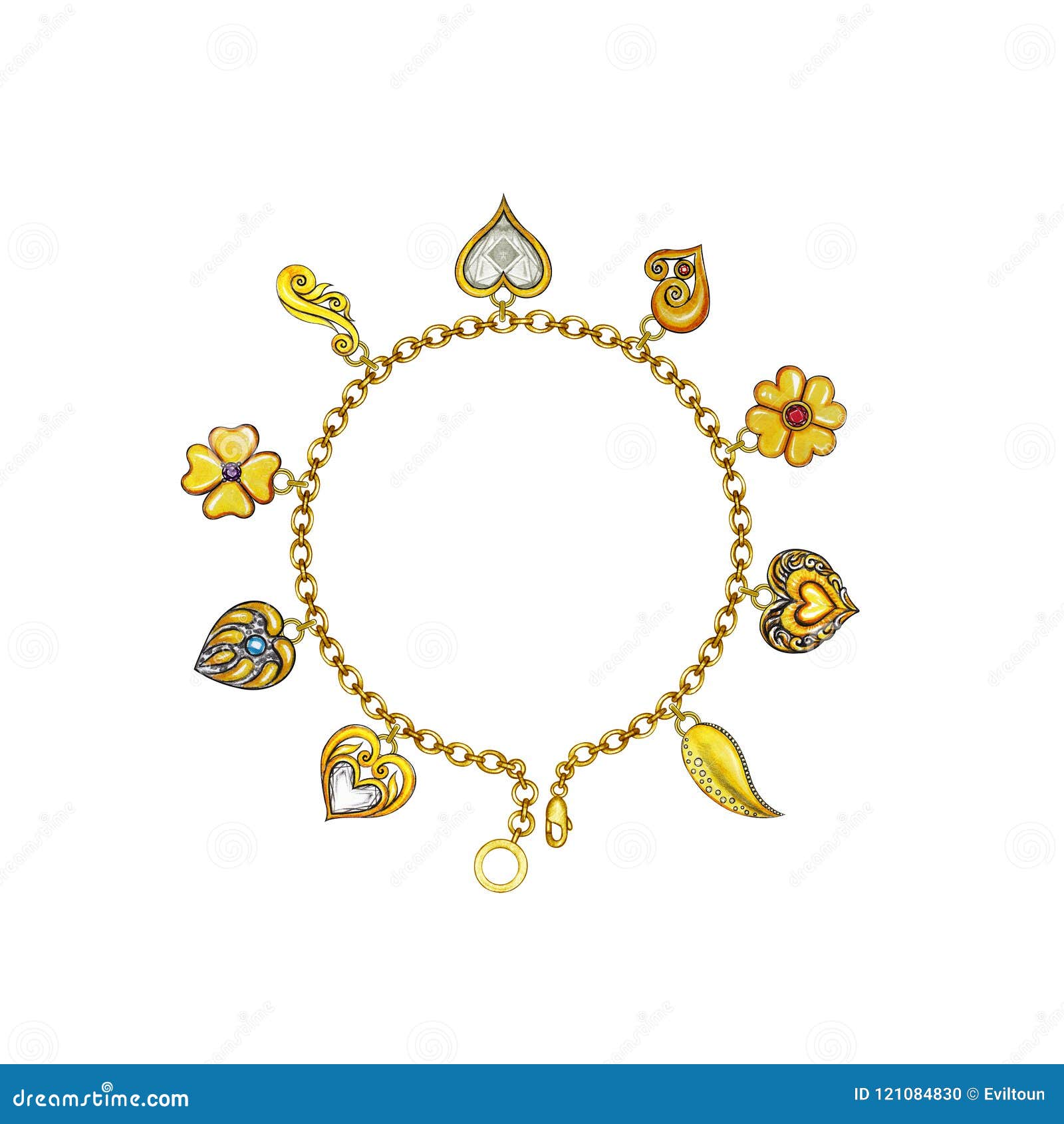 Jewelry Design Fashion Love Bracelet. Stock Illustration - Illustration ...