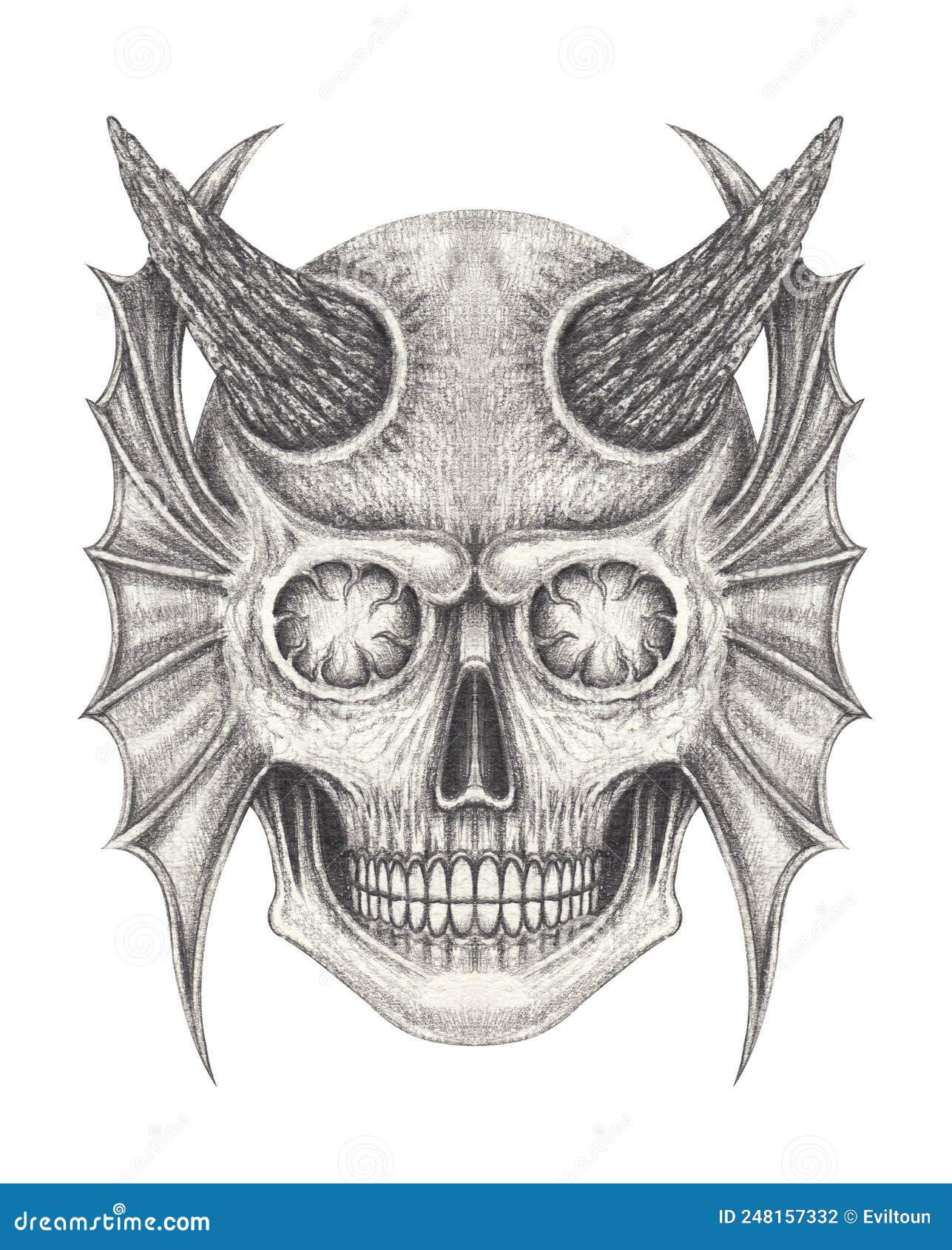 Art Surreal Devil Skull Tattoo Stock Illustration  Illustration of grim  demon 248157332