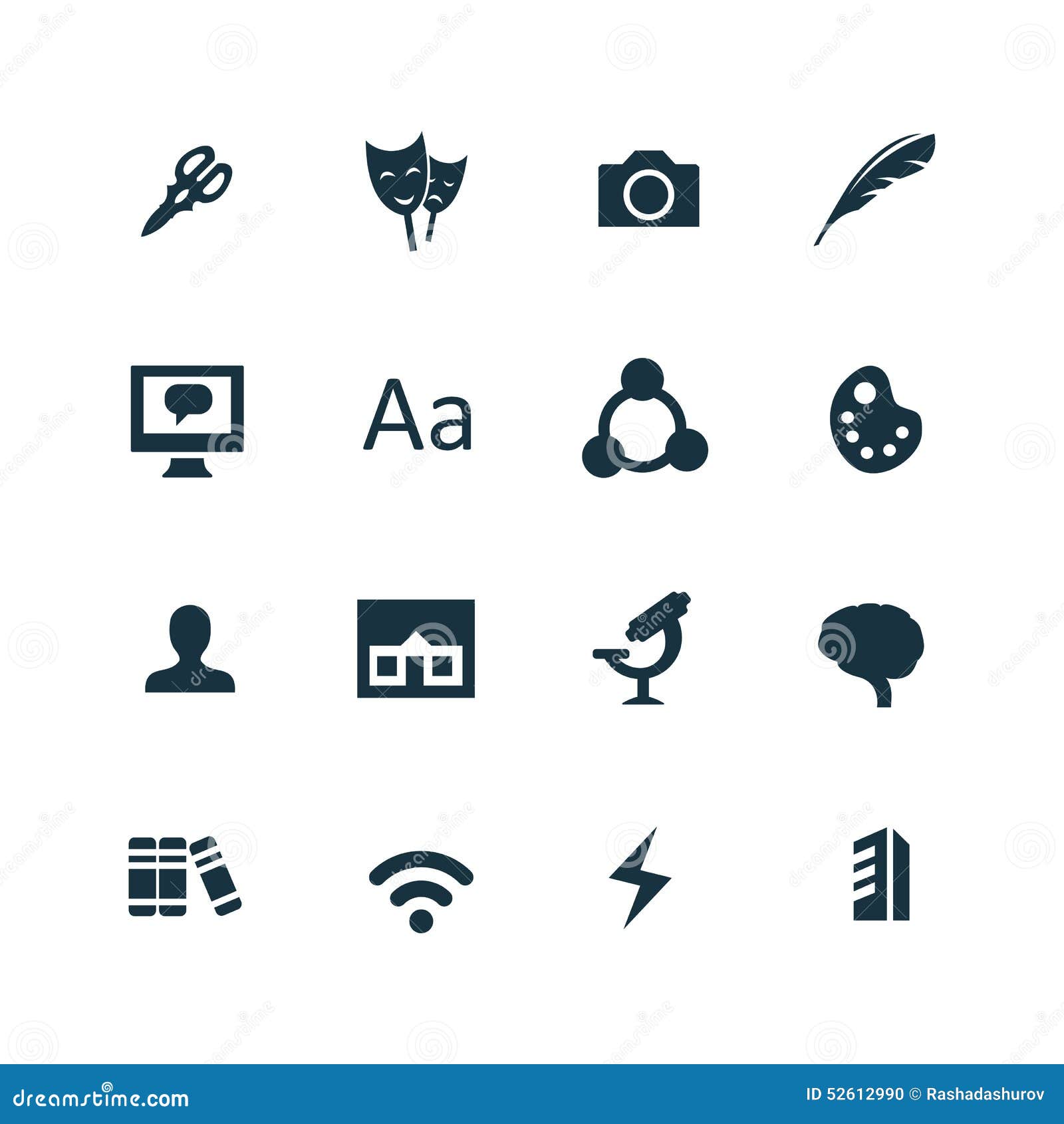 Art, design icons set stock vector. Illustration of portfolio 52612990